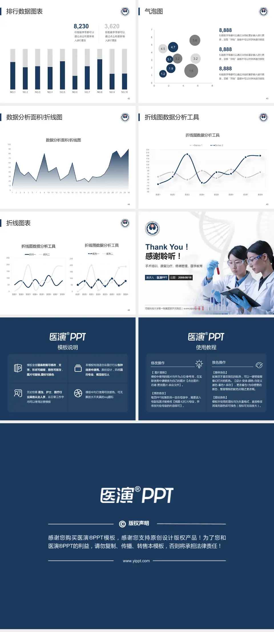 河南科技大学第一附属医院开元院区科研成果展示PPT模板4:3格式幻灯片预览图6