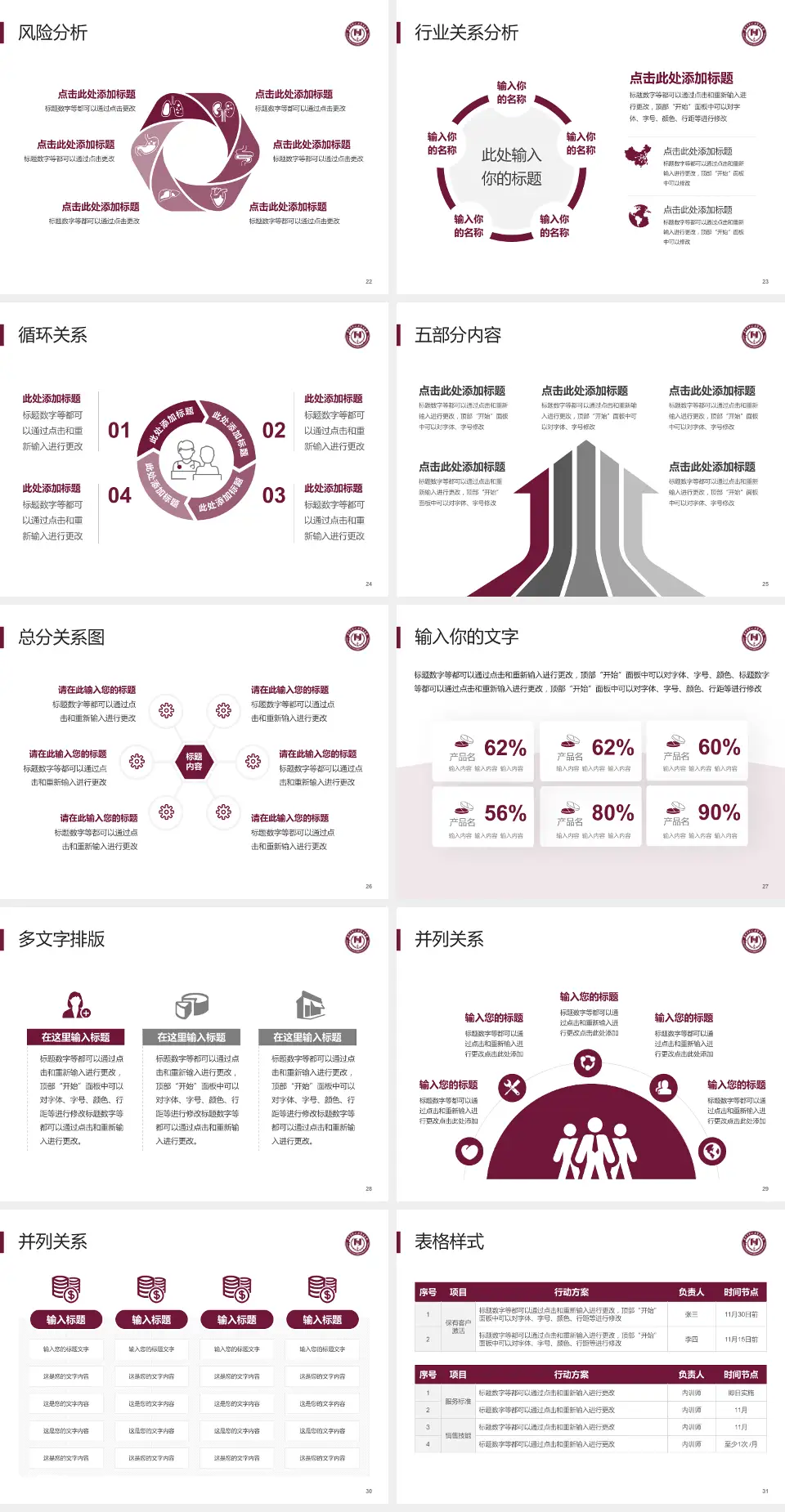 阜外华中心血管病医院科室介绍与推广PPT模板4:3格式幻灯片预览图4