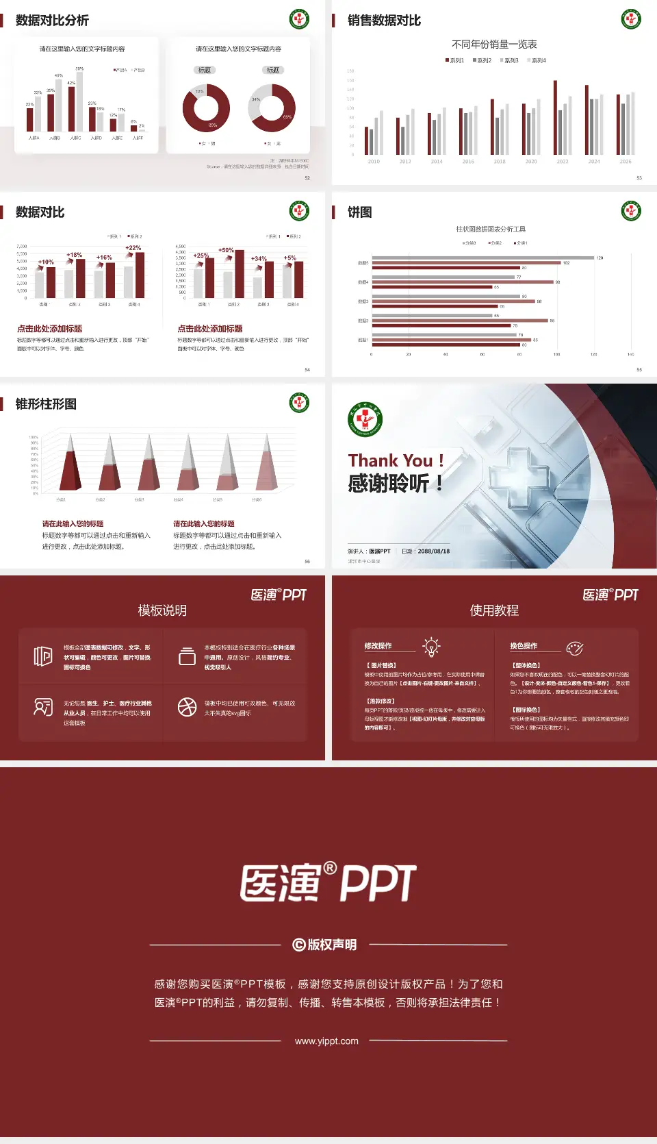 漯河市中心医院医疗行业比赛专用PPT模板16:9格式幻灯片预览图7