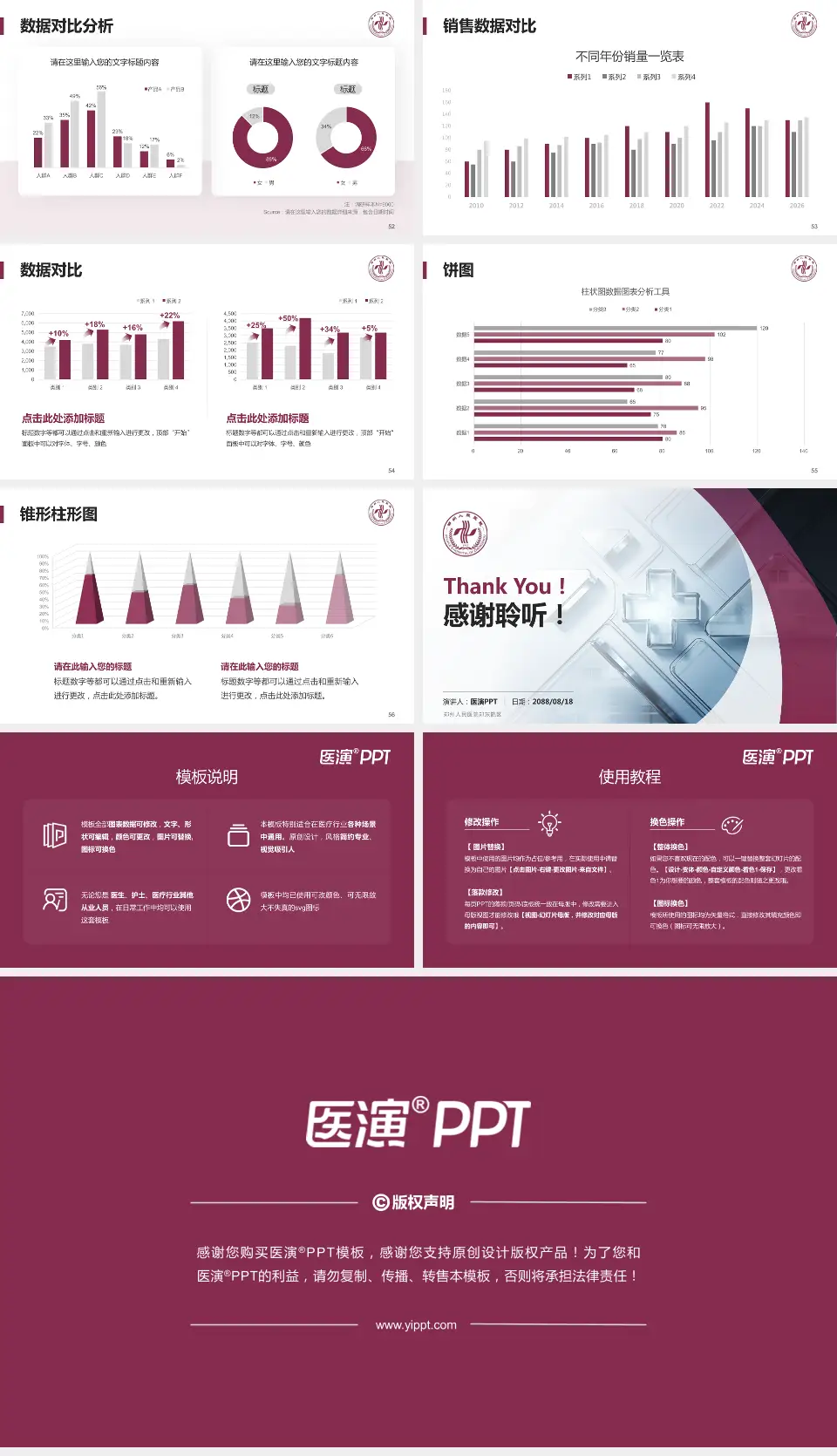 郑州人民医院郑东院区医疗行业比赛专用PPT模板16:9格式幻灯片预览图7