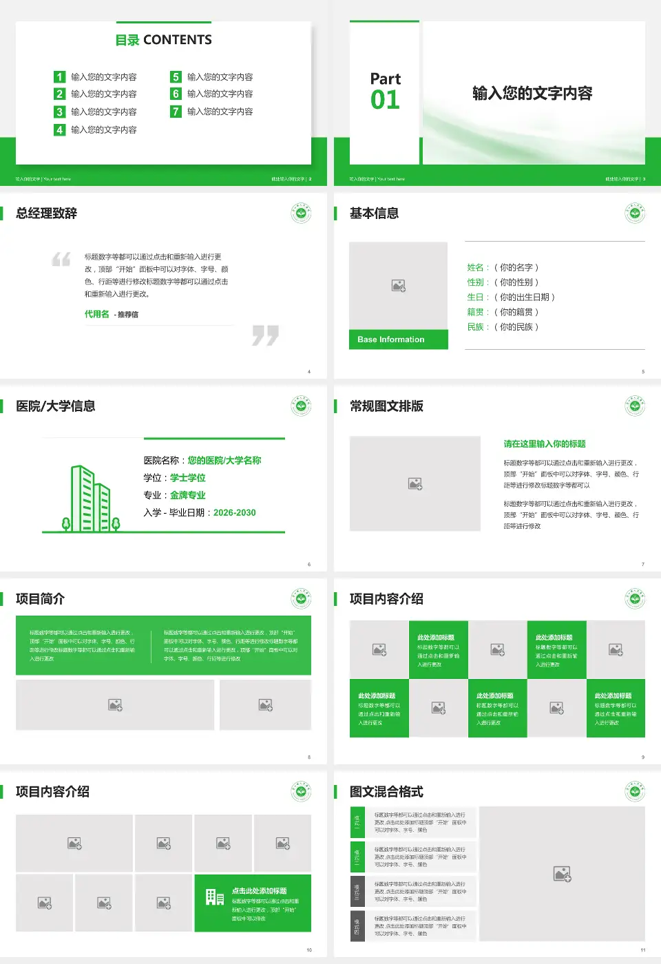鲁山县人民医院个人求职应聘简历PPT模板16:9格式幻灯片预览图2