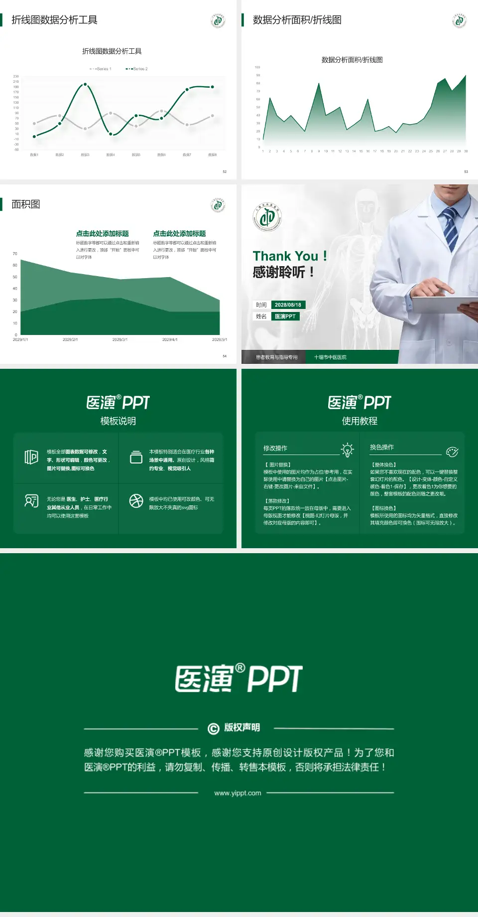 十堰市中医医院患者教育与指导PPT模板4:3格式幻灯片预览图7