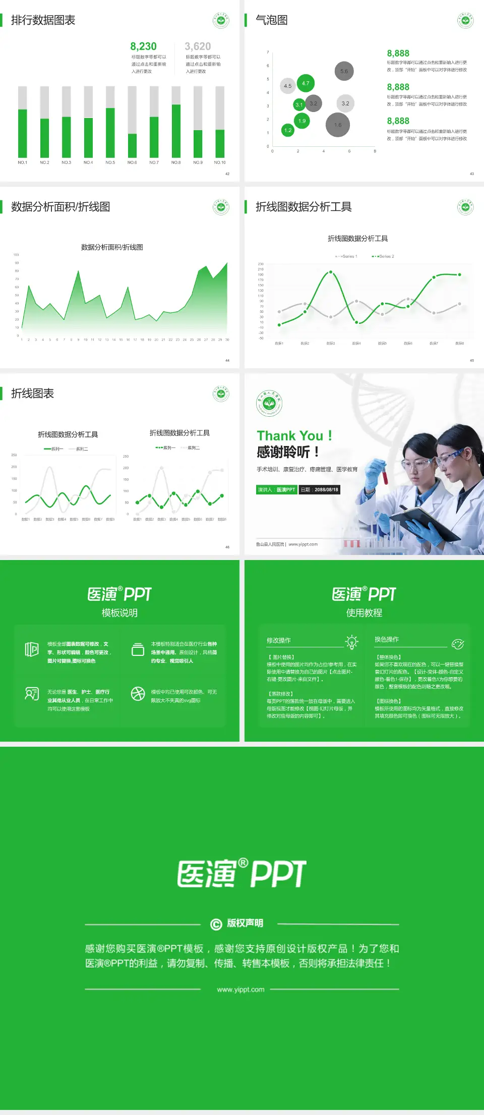 鲁山县人民医院科研成果展示PPT模板4:3格式幻灯片预览图6