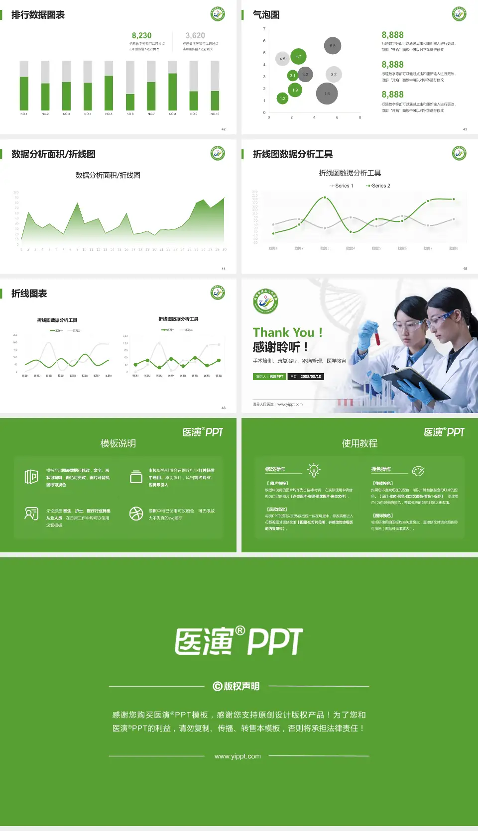 滑县人民医院科研成果展示PPT模板16:9格式幻灯片预览图6