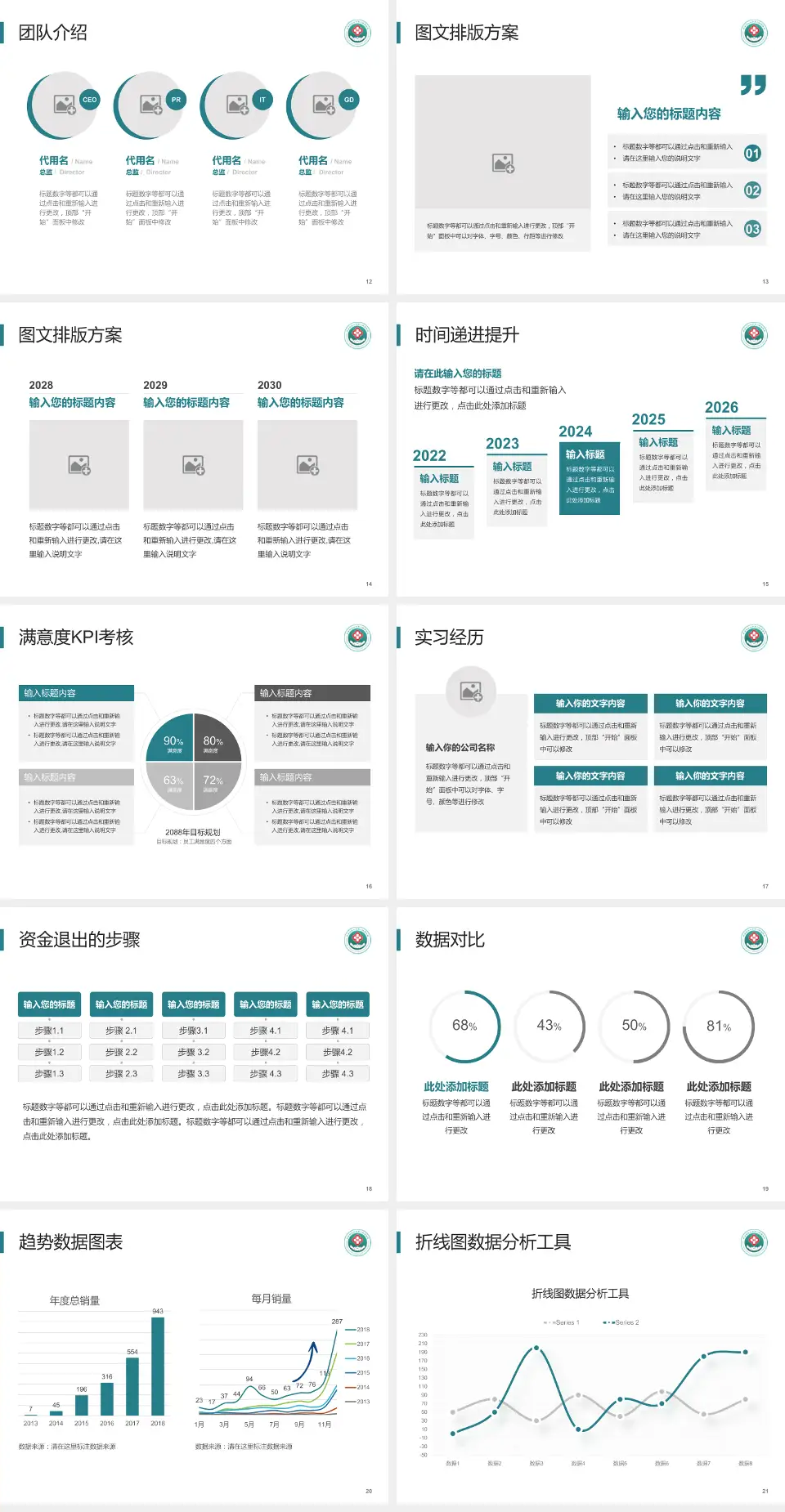 河南科技大学第二附属医院培训与教育PPT模板4:3格式幻灯片预览图3