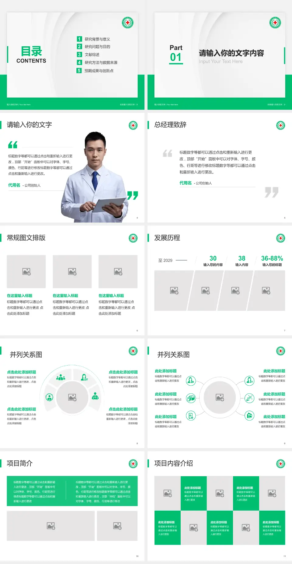 新乡市中心医院本部医院管理报告PPT模板4:3格式幻灯片预览图2