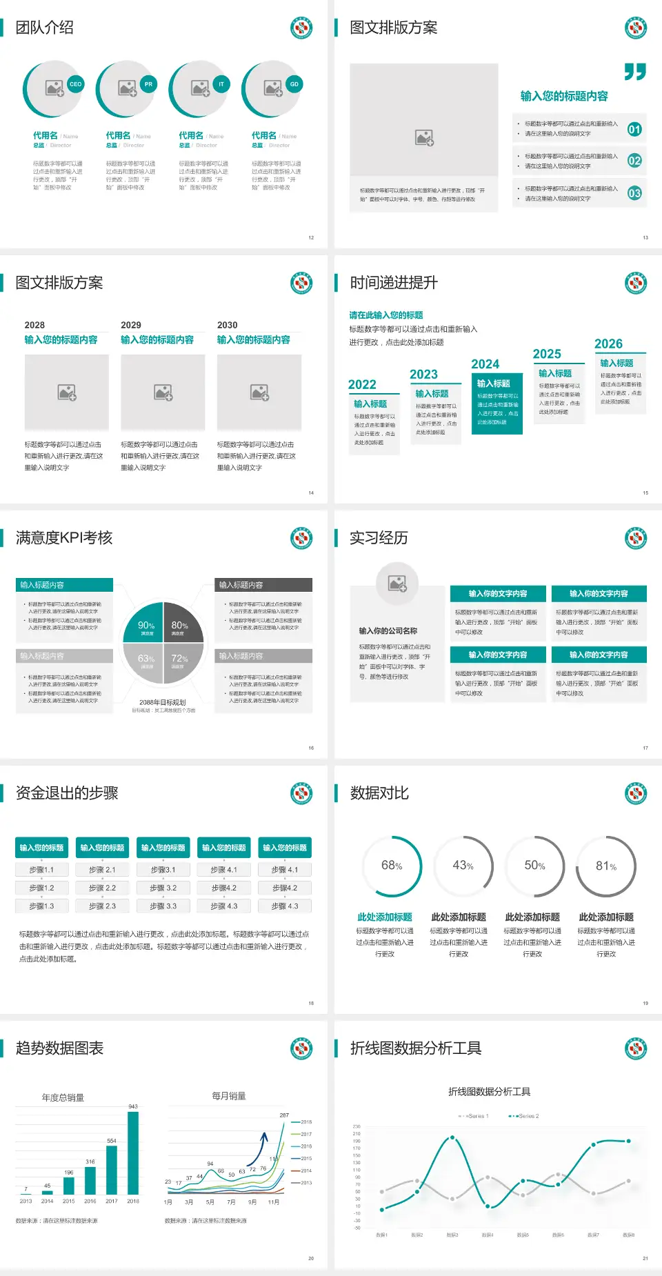 南阳南石医院培训与教育PPT模板4:3格式幻灯片预览图3