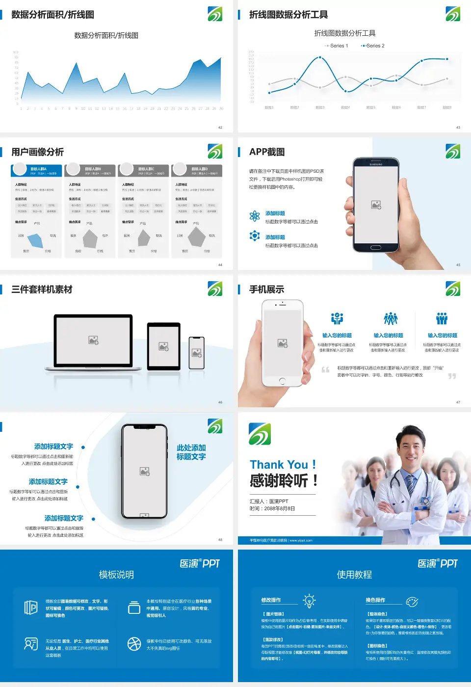 平煤神马医疗集团总医院科室介绍与推广PPT模板16:9格式幻灯片预览图6