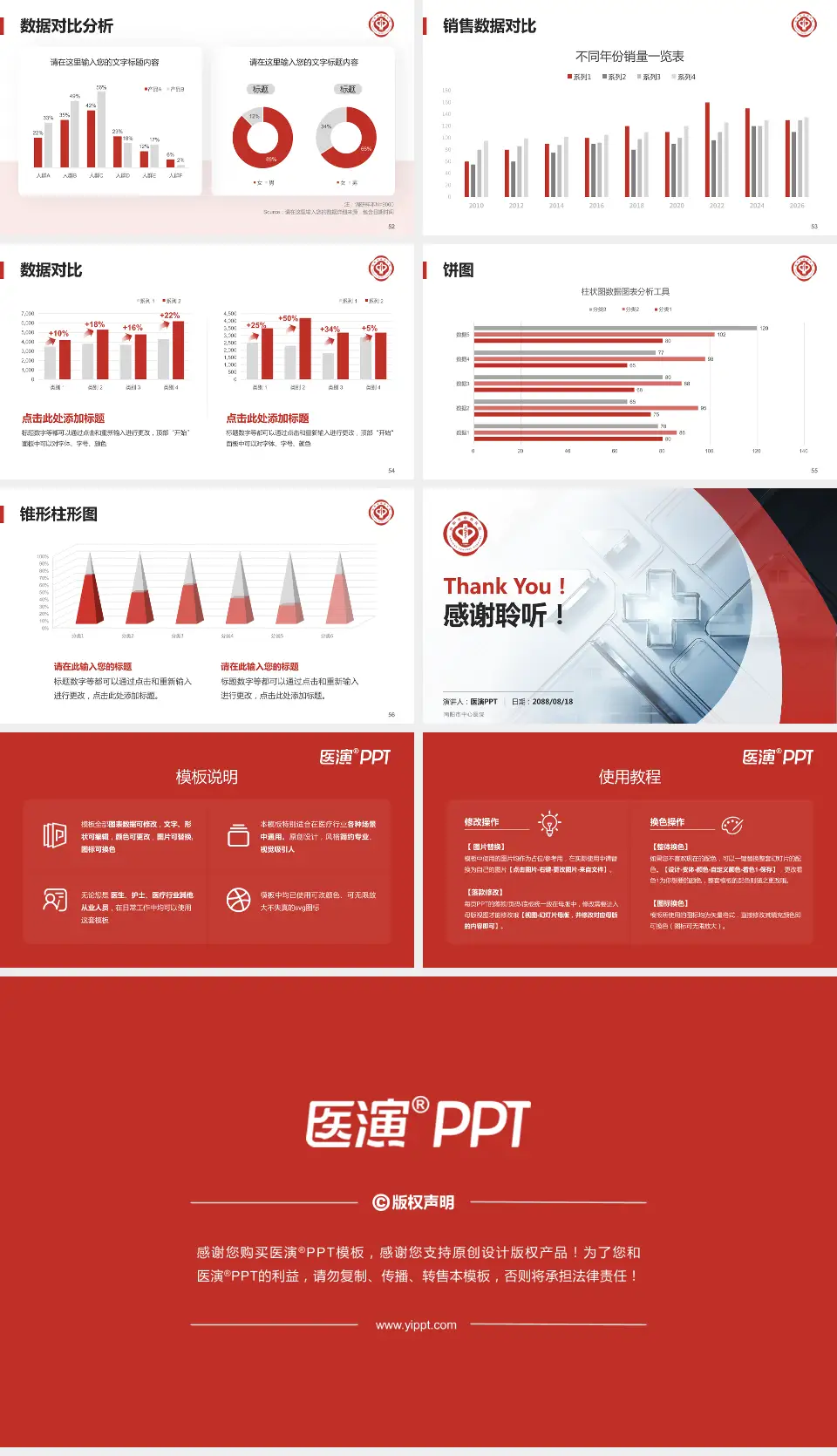 南阳市中心医院医疗行业比赛专用PPT模板16:9格式幻灯片预览图7