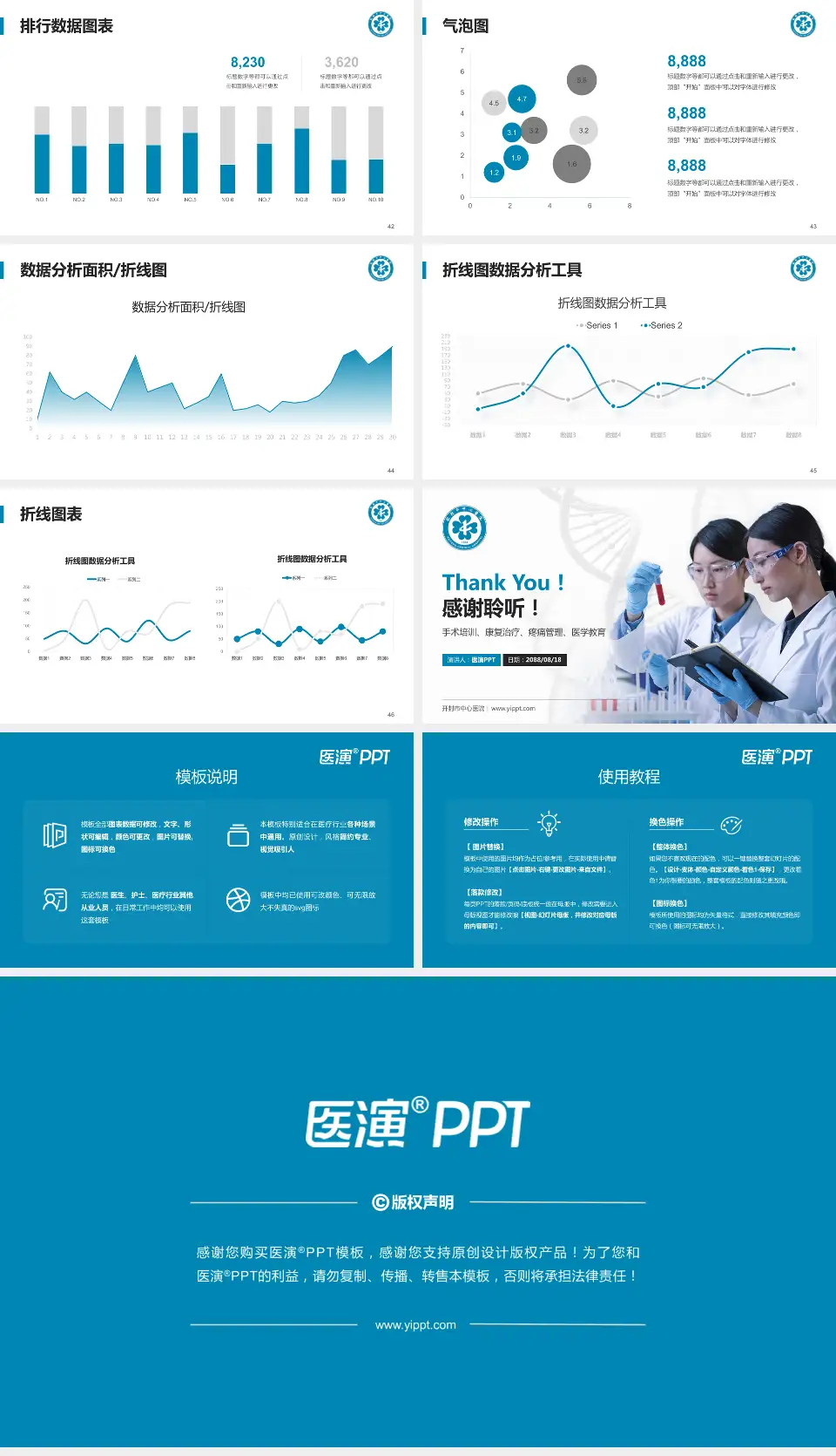 开封市中心医院科研成果展示PPT模板16:9格式幻灯片预览图6