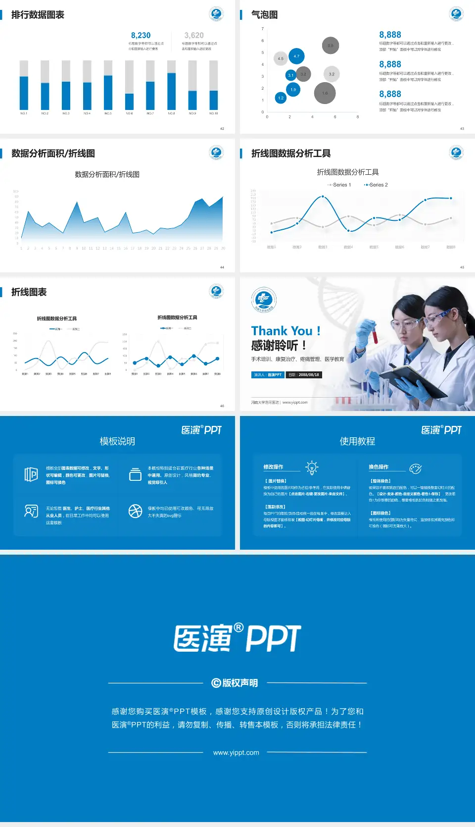 河南大学淮河医院科研成果展示PPT模板16:9格式幻灯片预览图6