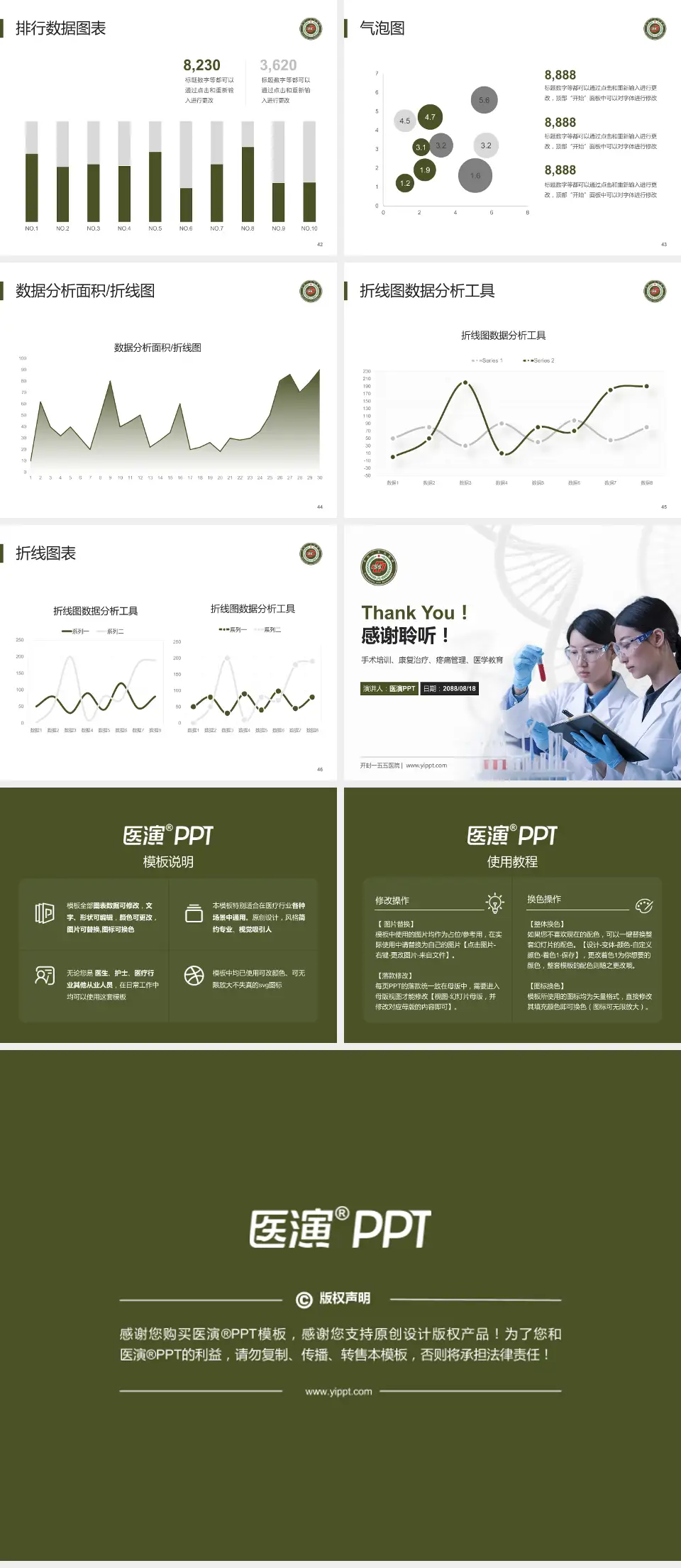 开封一五五医院科研成果展示PPT模板4:3格式幻灯片预览图6