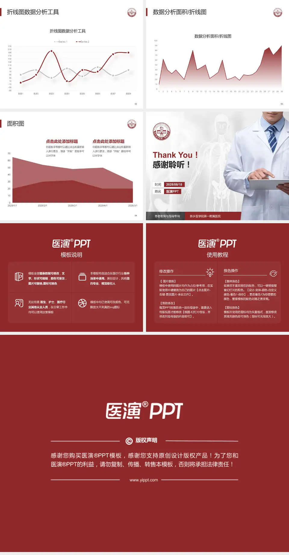 新乡医学院第一附属医院患者教育与指导PPT模板4:3格式幻灯片预览图7