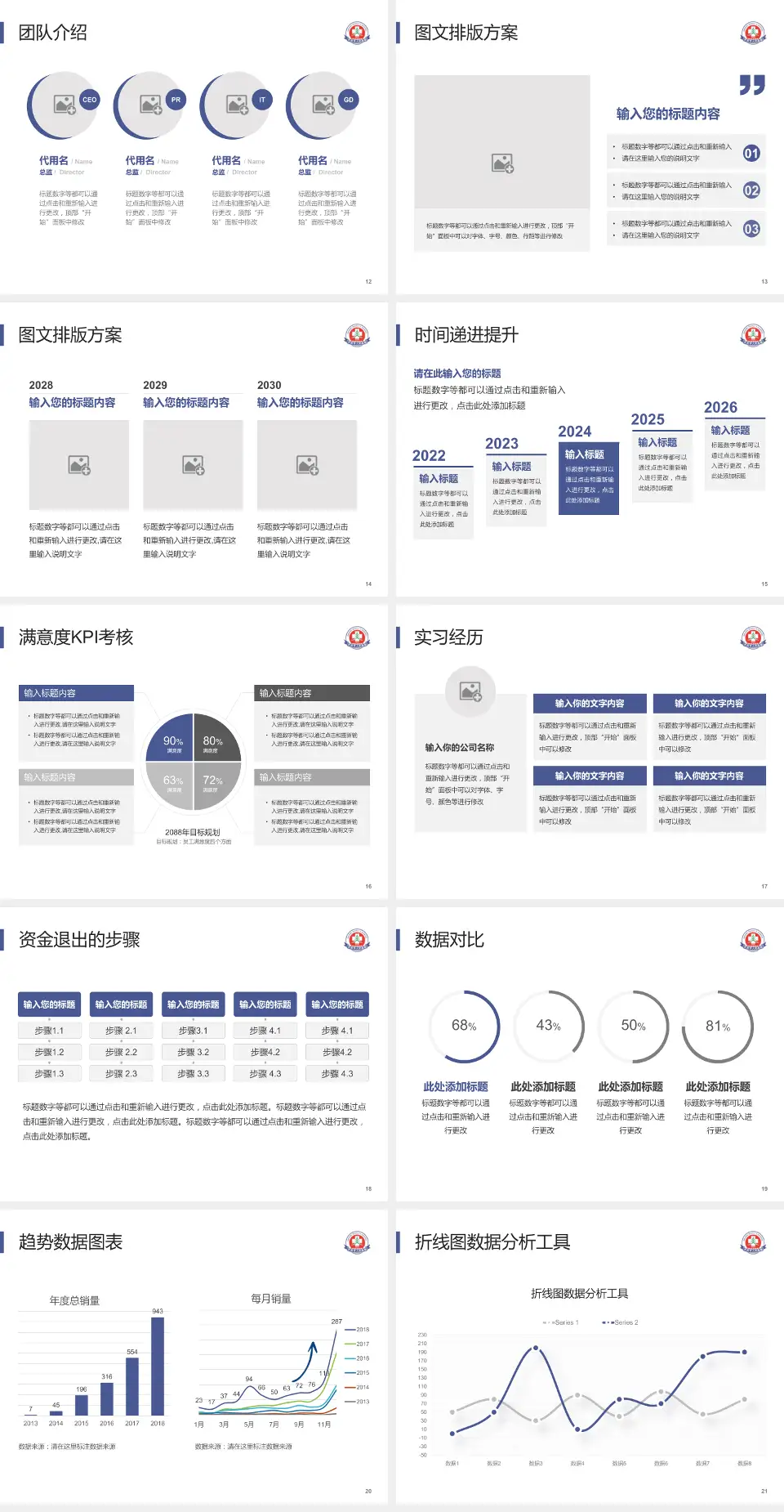 开封市人民医院培训与教育PPT模板4:3格式幻灯片预览图3