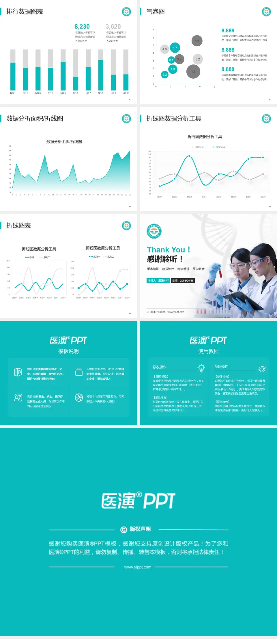 三门峡市中心医院科研成果展示PPT模板4:3格式幻灯片预览图6