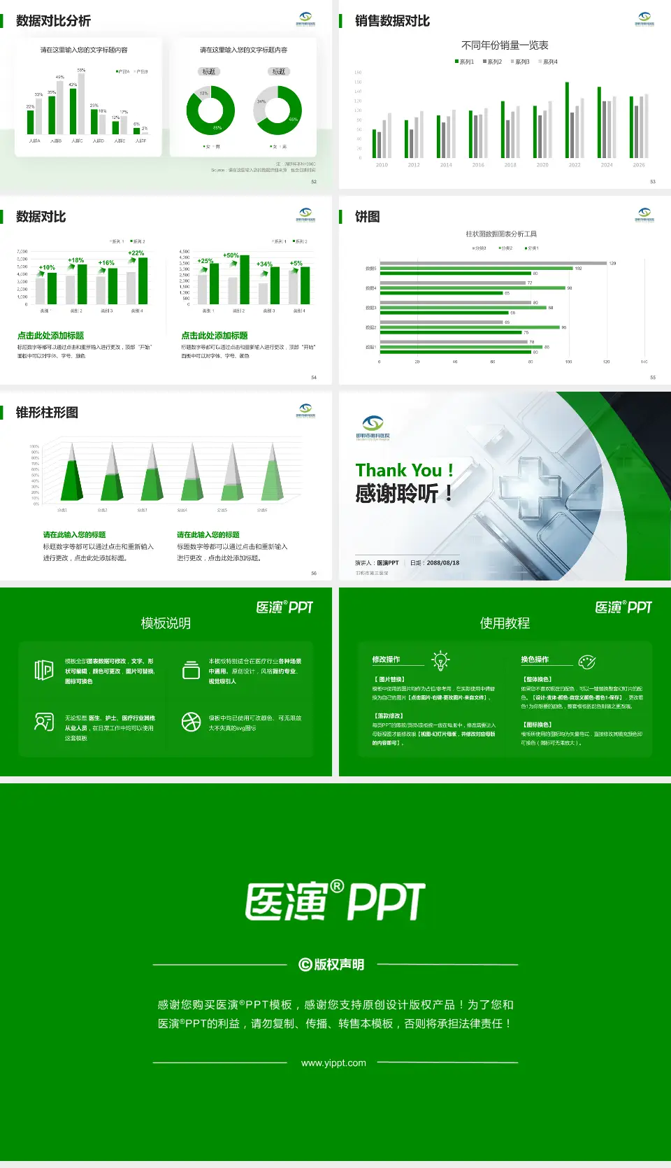 邯郸市第三医院医疗行业比赛专用PPT模板16:9格式幻灯片预览图7