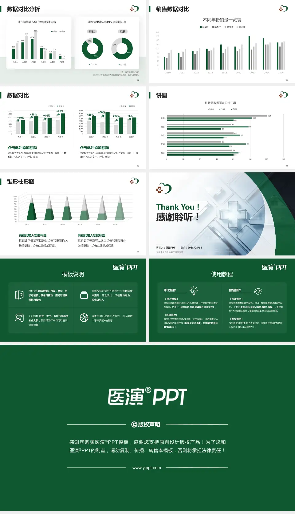 河南中医药大学第三附属医院医疗行业比赛专用PPT模板16:9格式幻灯片预览图7