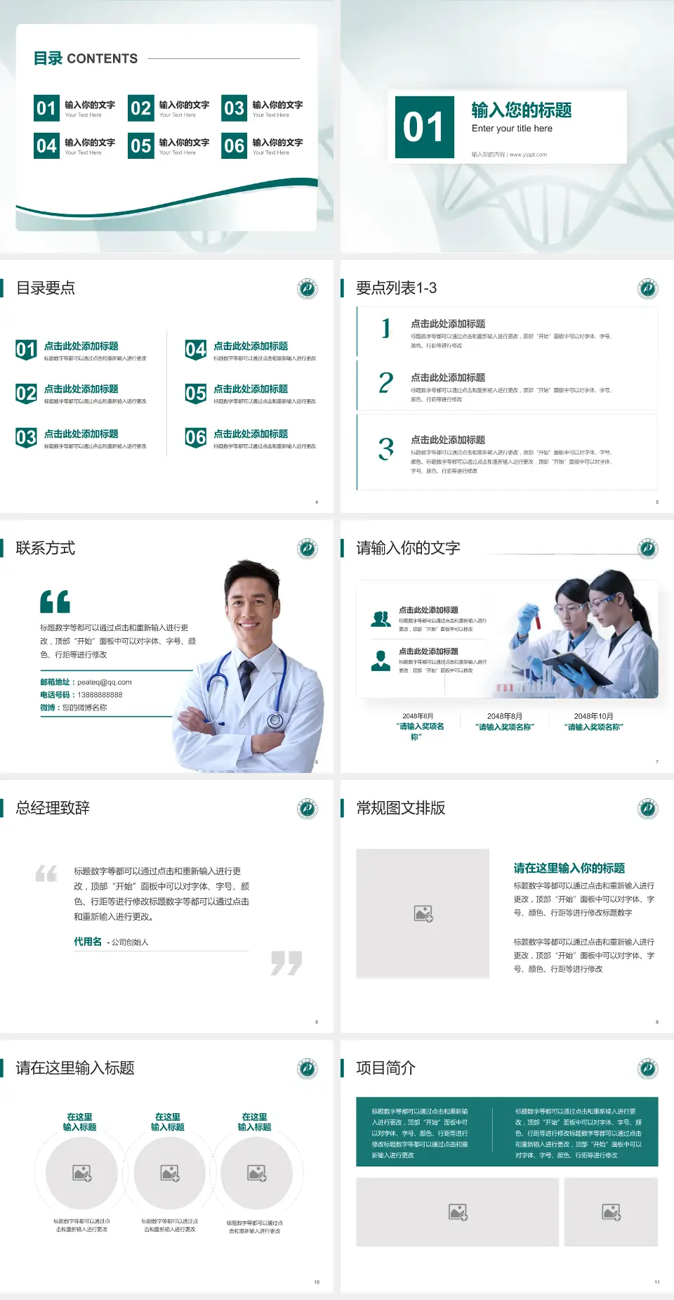 魏县中医医院项目申请与汇报PPT模板4:3格式幻灯片预览图2