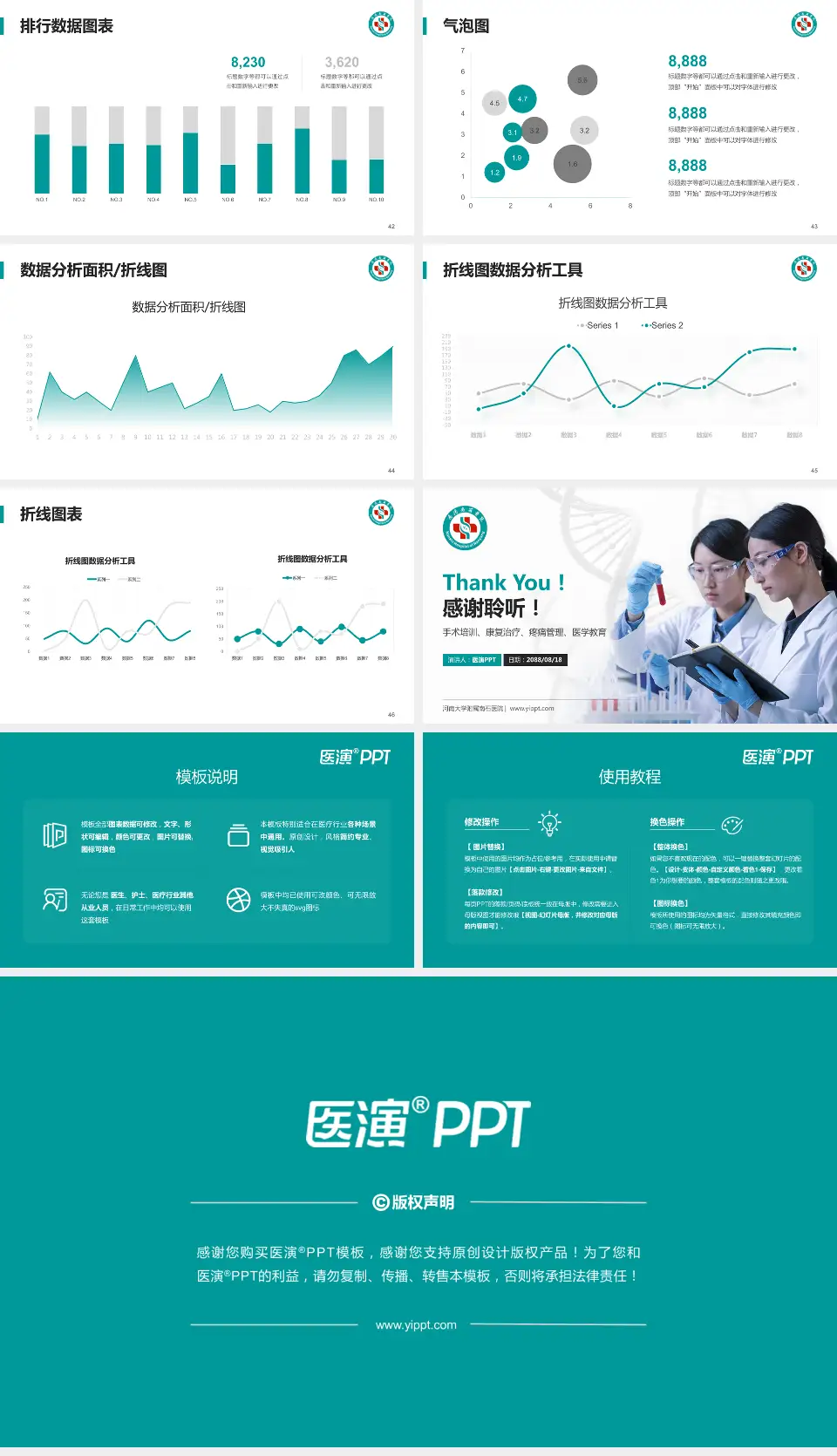 河南大学附属南石医院科研成果展示PPT模板16:9格式幻灯片预览图6