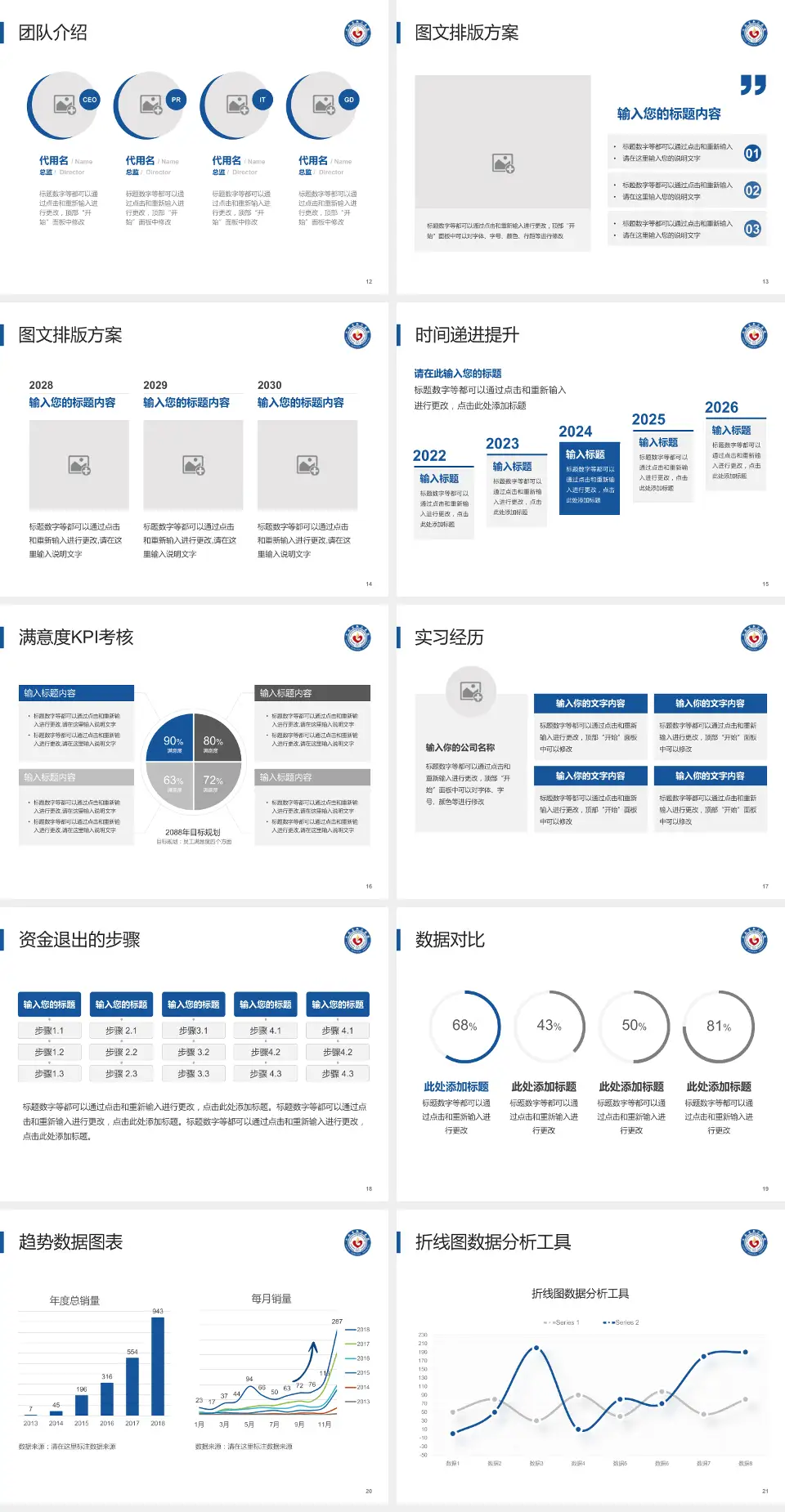 河南省职工医院培训与教育PPT模板4:3格式幻灯片预览图3