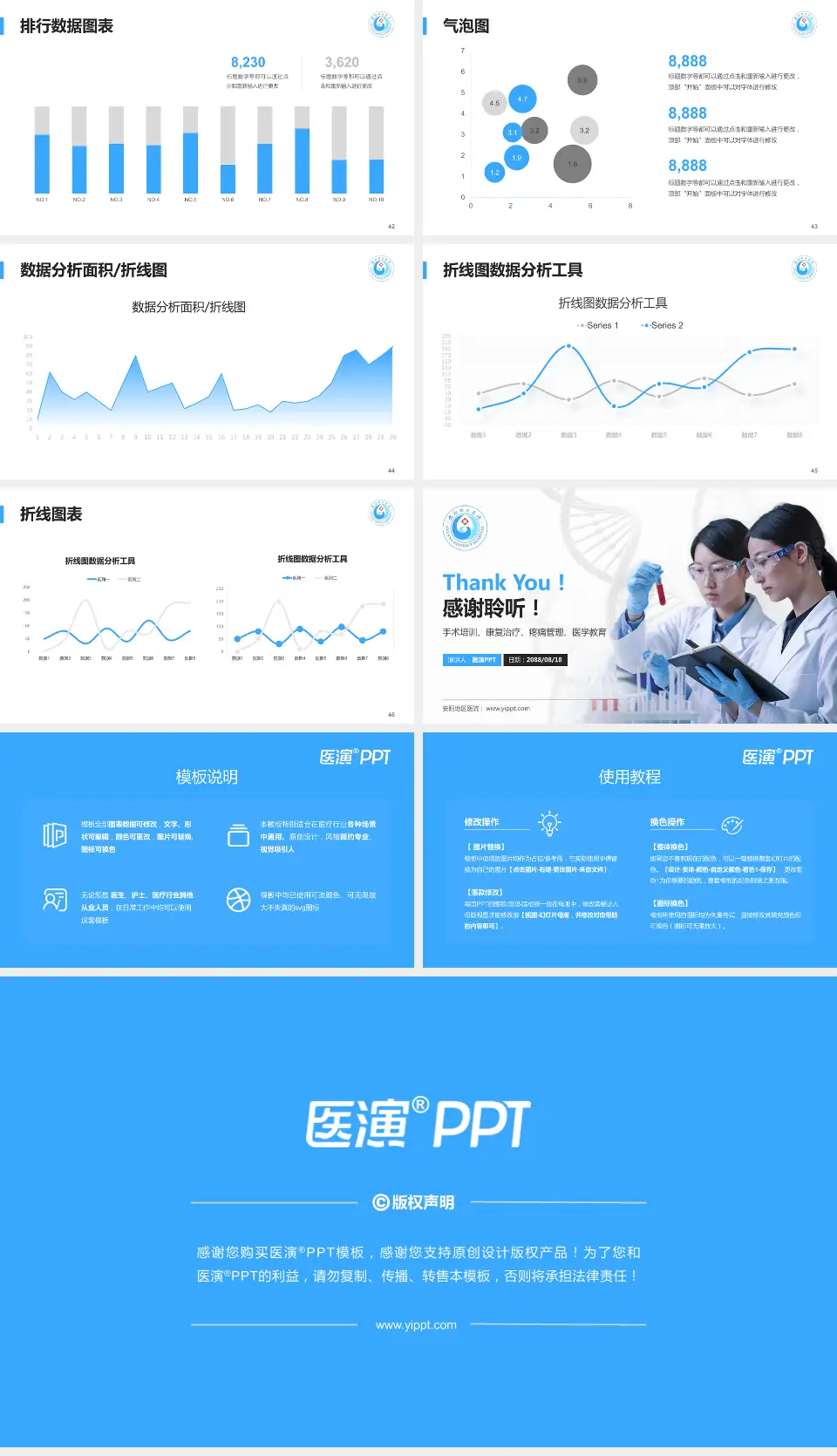安阳地区医院科研成果展示PPT模板16:9格式幻灯片预览图6