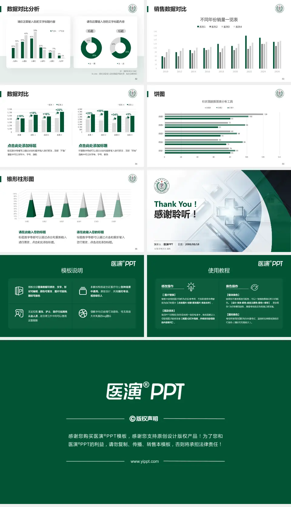 武警河南总队医院医疗行业比赛专用PPT模板16:9格式幻灯片预览图7
