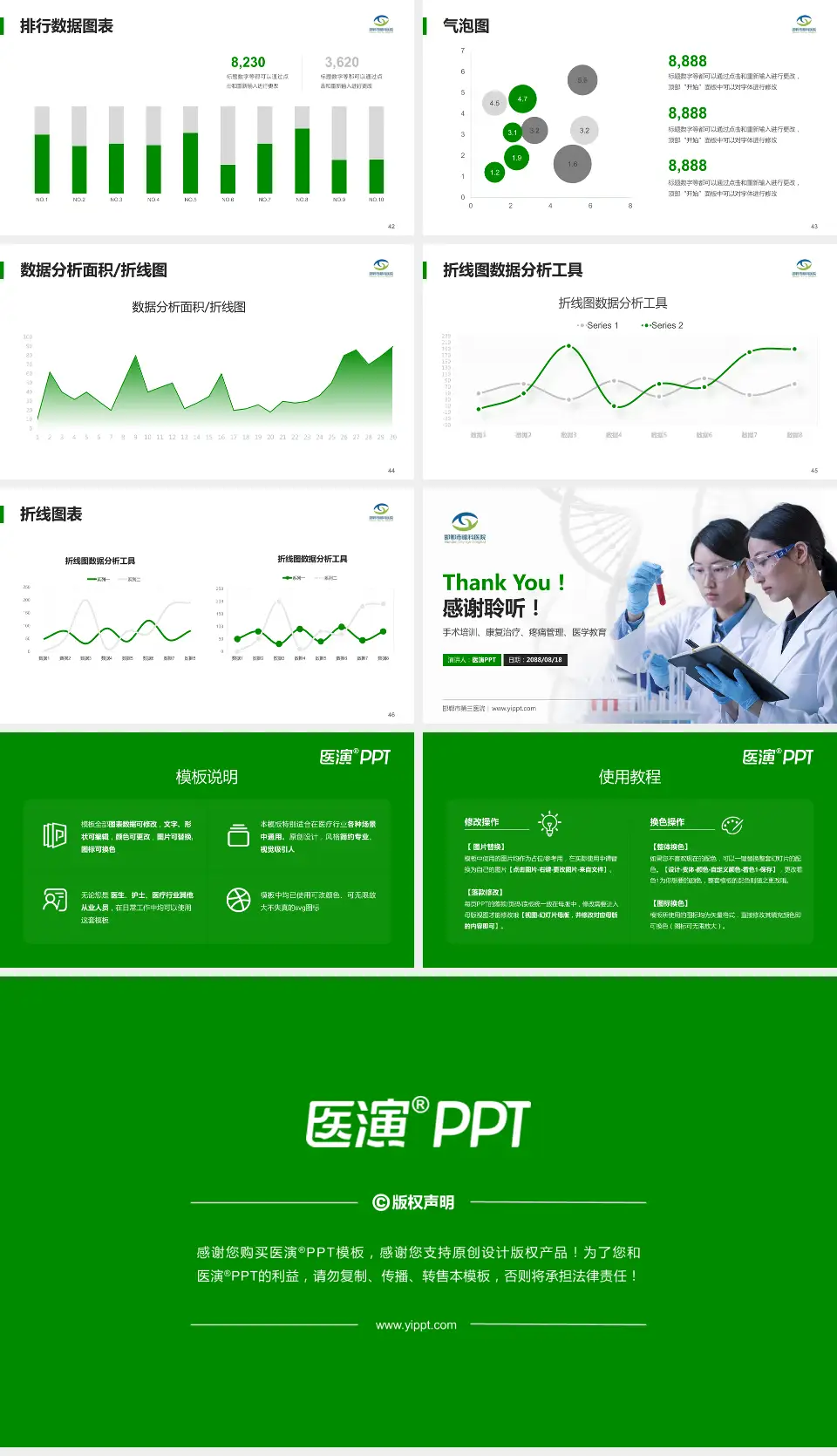邯郸市第三医院科研成果展示PPT模板16:9格式幻灯片预览图6