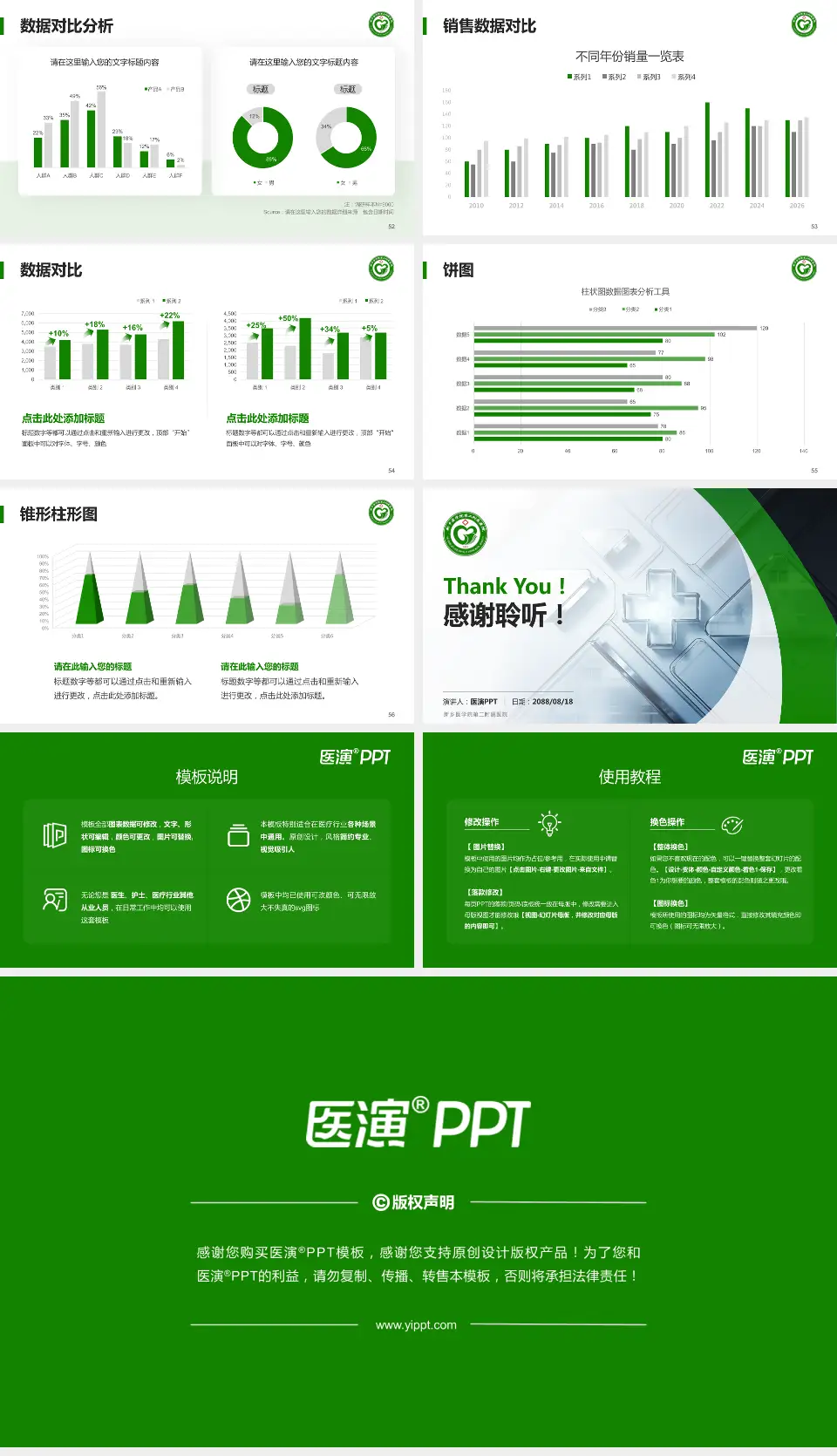 新乡医学院第二附属医院医疗行业比赛专用PPT模板16:9格式幻灯片预览图7