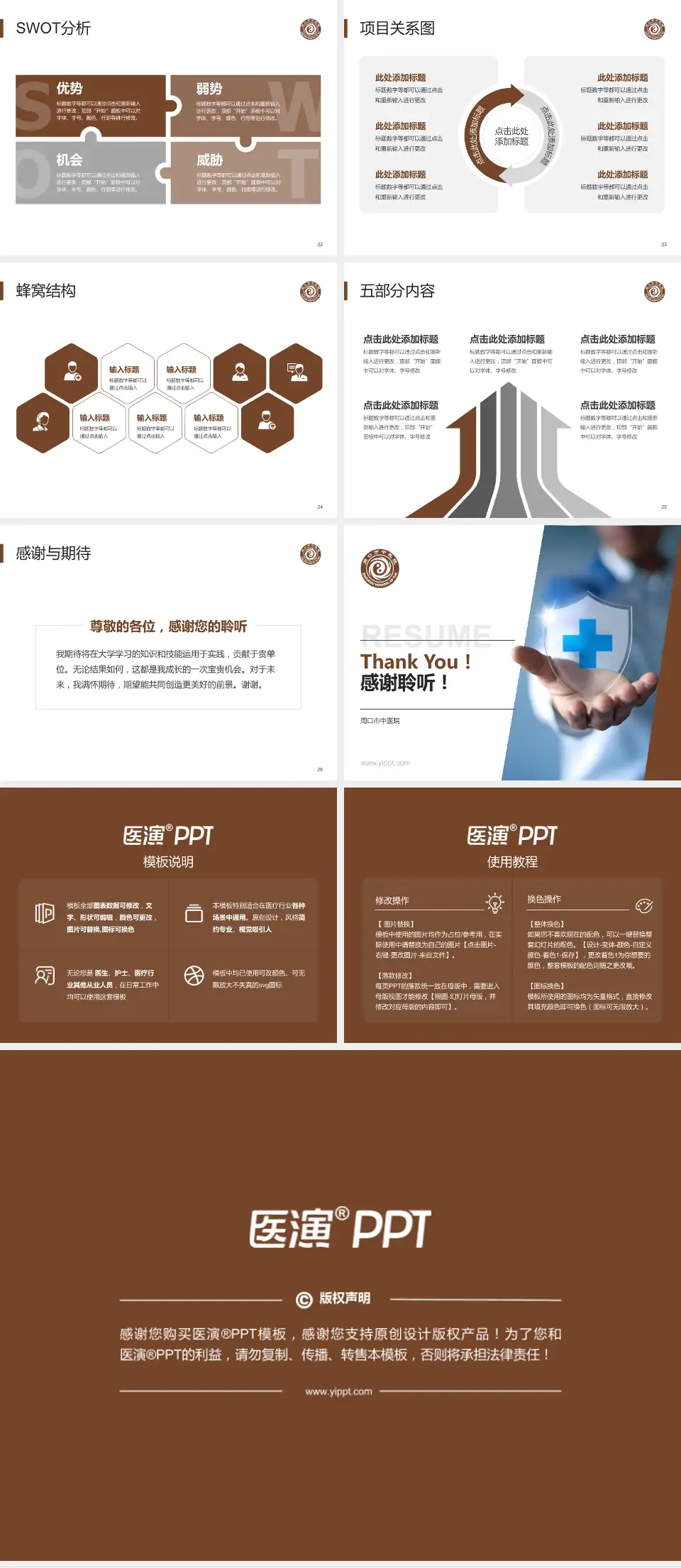 周口市中医院个人求职应聘简历PPT模板4:3格式幻灯片预览图4