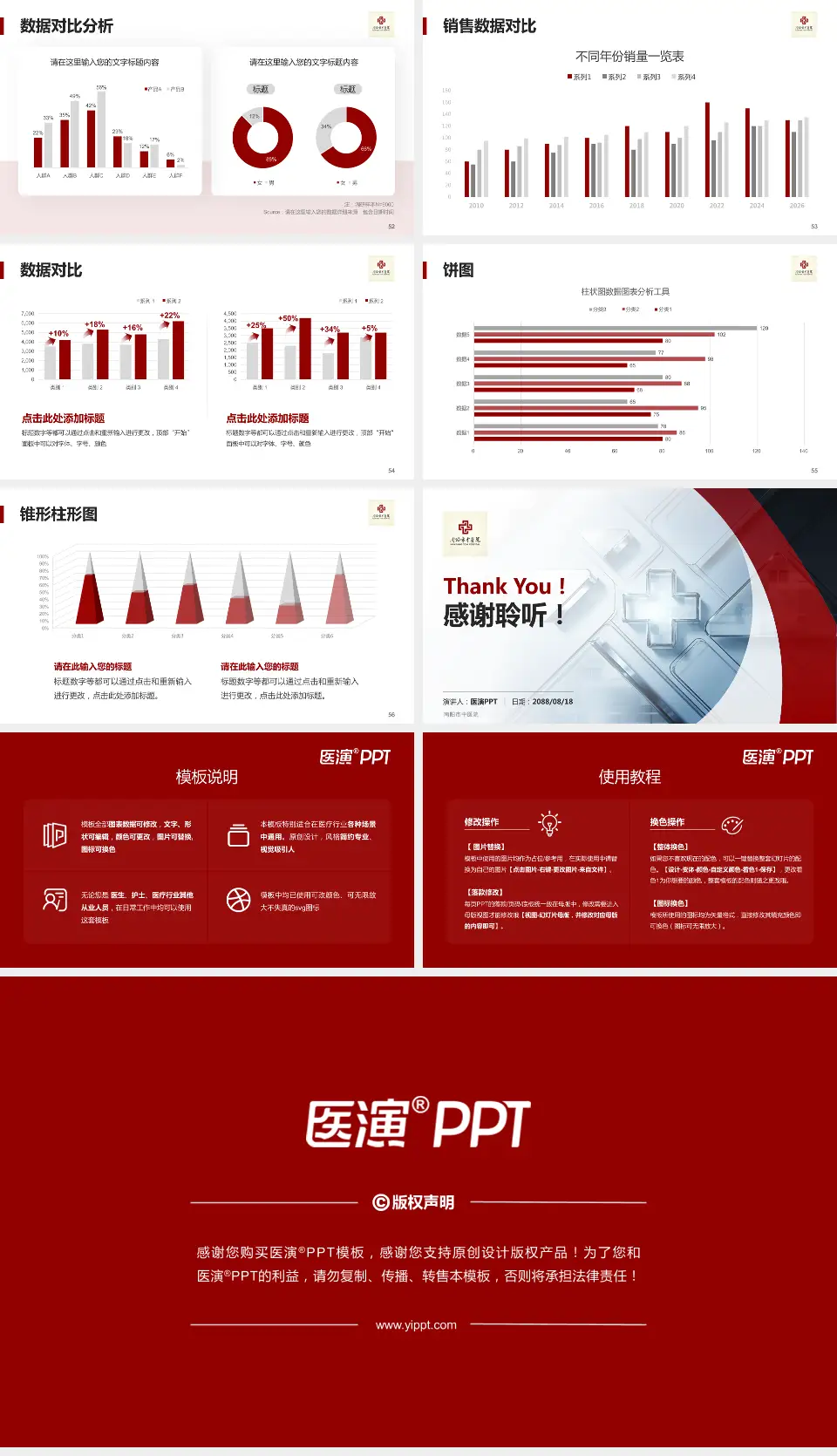 南阳市中医院医疗行业比赛专用PPT模板16:9格式幻灯片预览图7