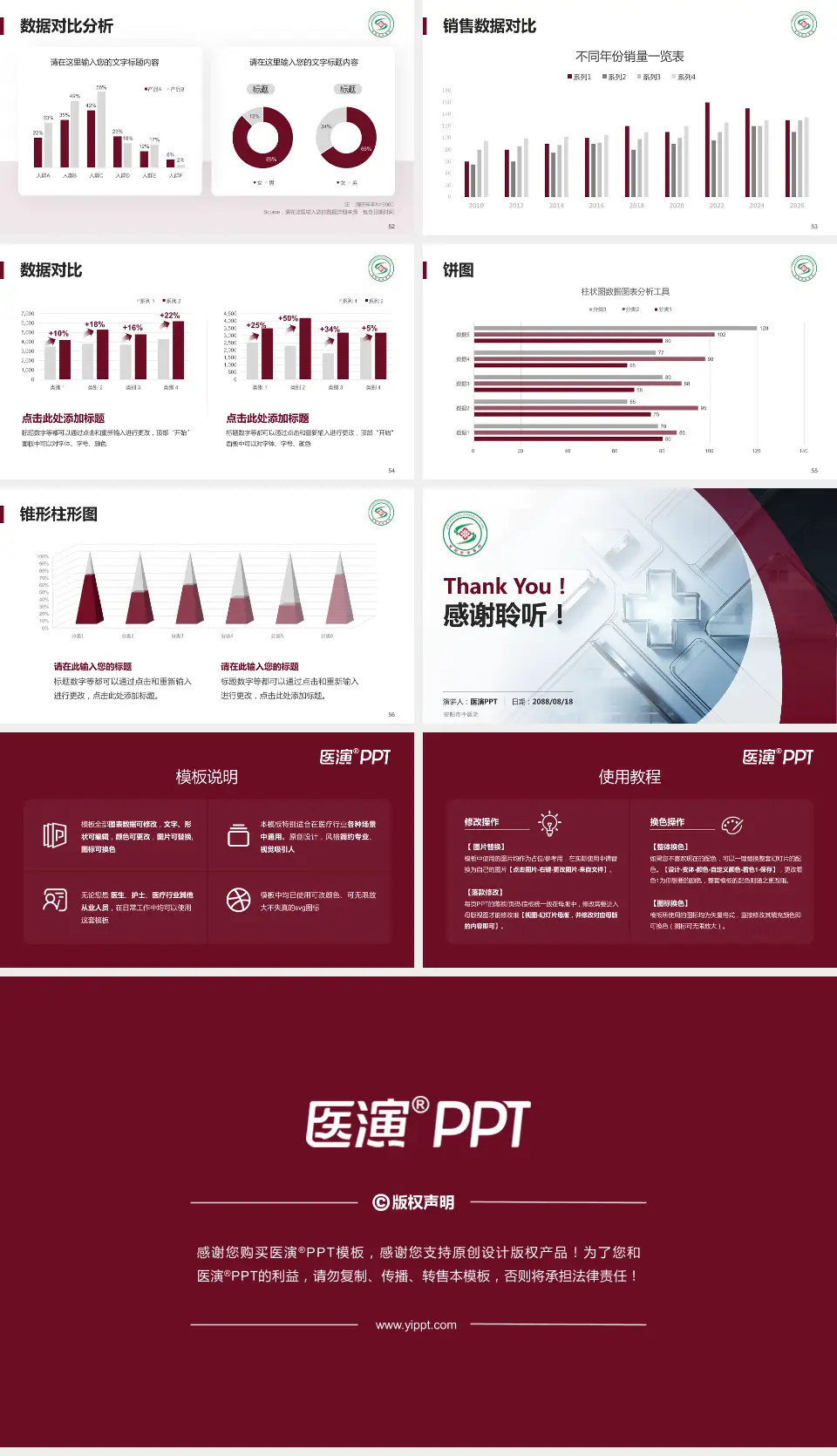 安阳市中医院医疗行业比赛专用PPT模板16:9格式幻灯片预览图7