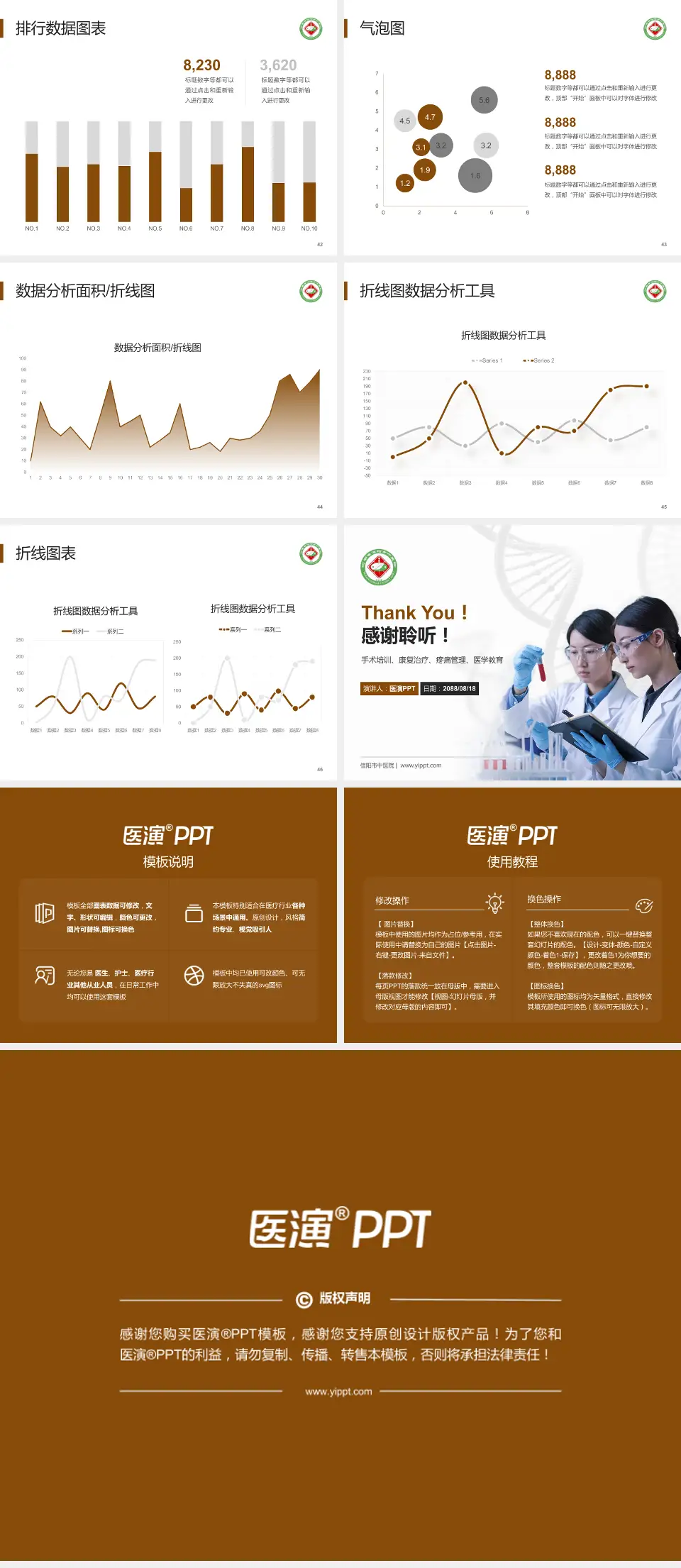 信阳市中医院科研成果展示PPT模板4:3格式幻灯片预览图6