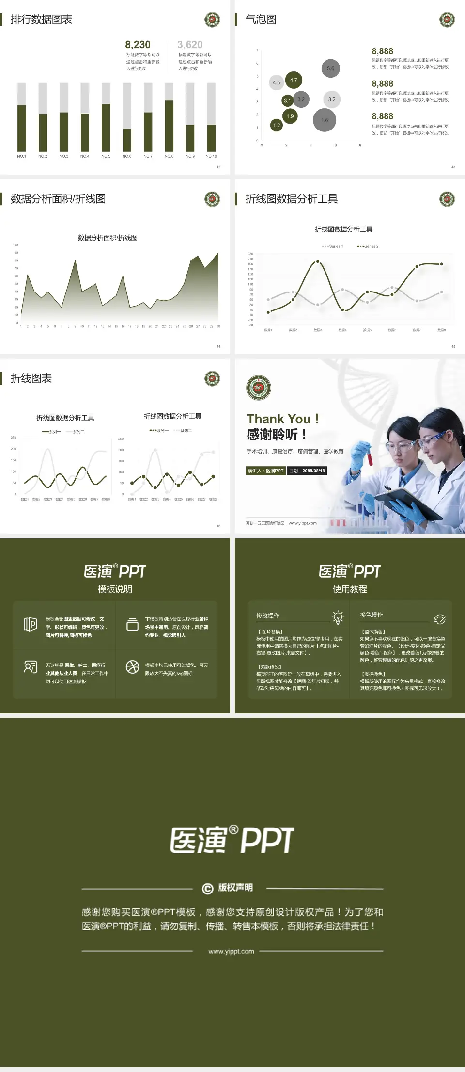 开封一五五医院新院区科研成果展示PPT模板4:3格式幻灯片预览图6
