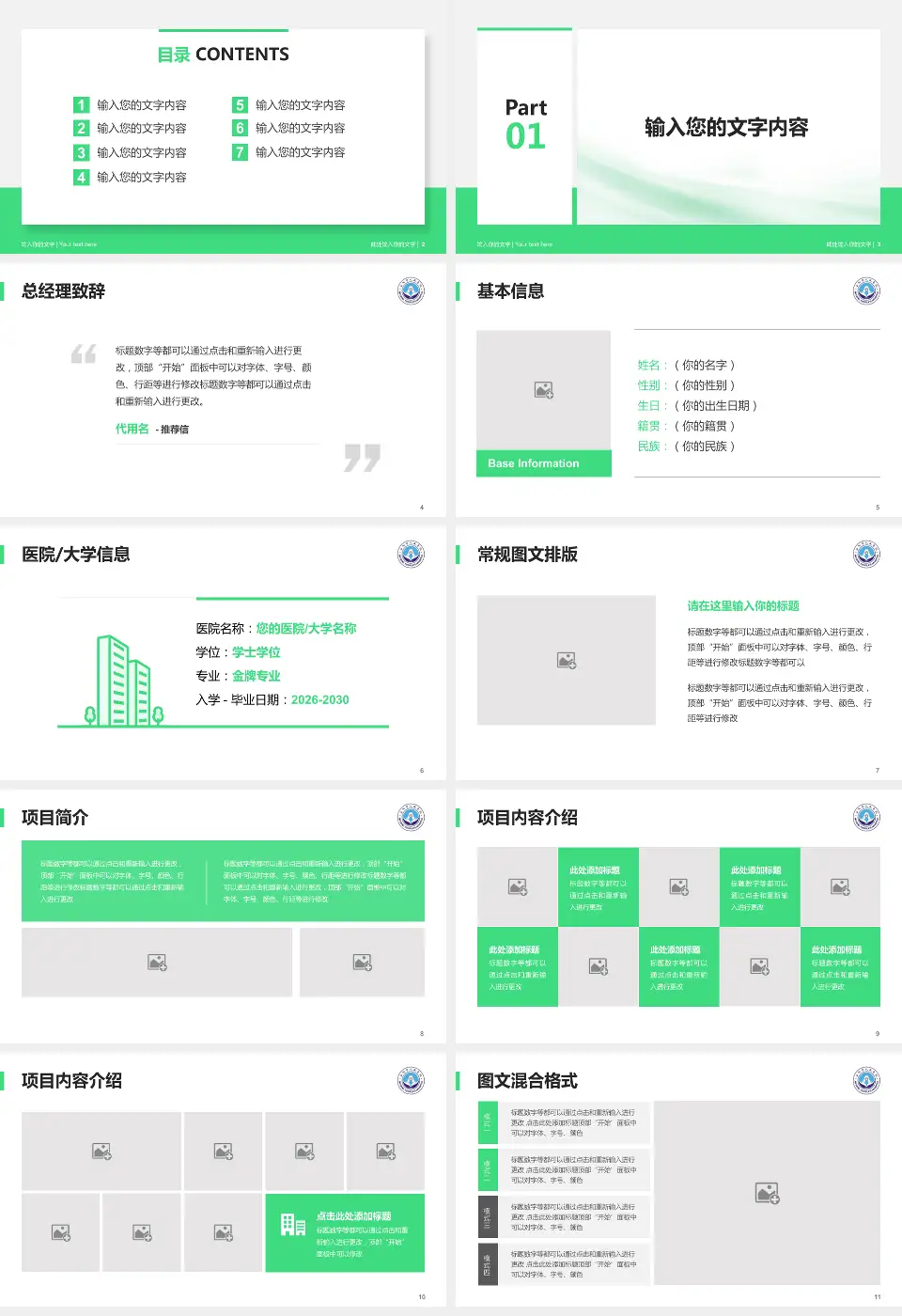 安阳市人民医院个人求职应聘简历PPT模板16:9格式幻灯片预览图2