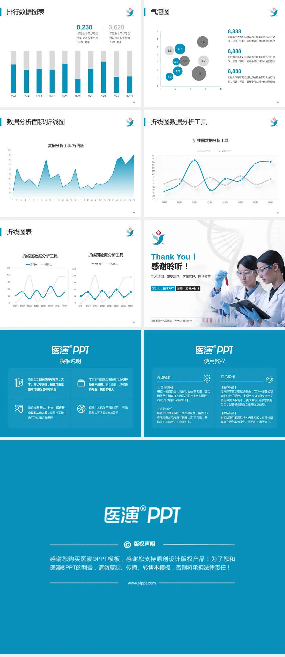 汝州市第一人民医院科研成果展示PPT模板4:3格式幻灯片预览图6