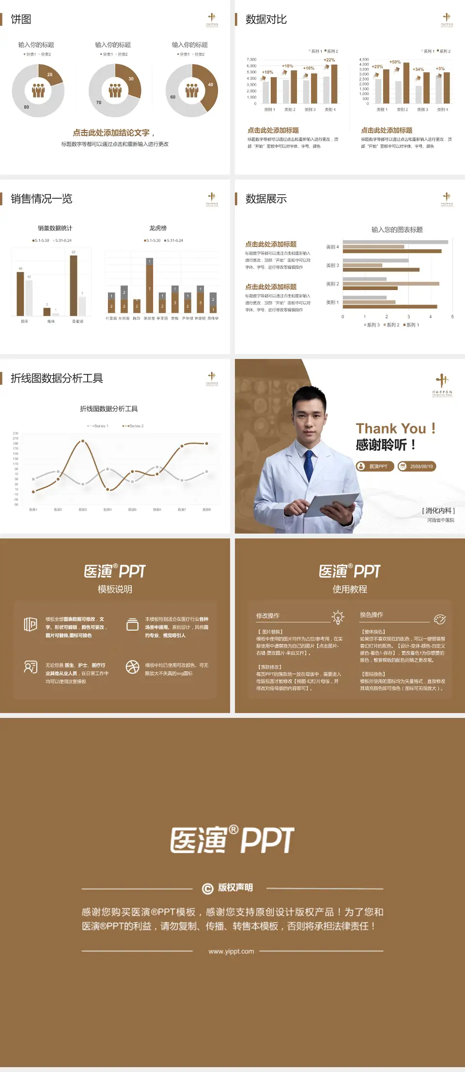 河南省中医院病例分享与讨论PPT模板4:3格式幻灯片预览图4