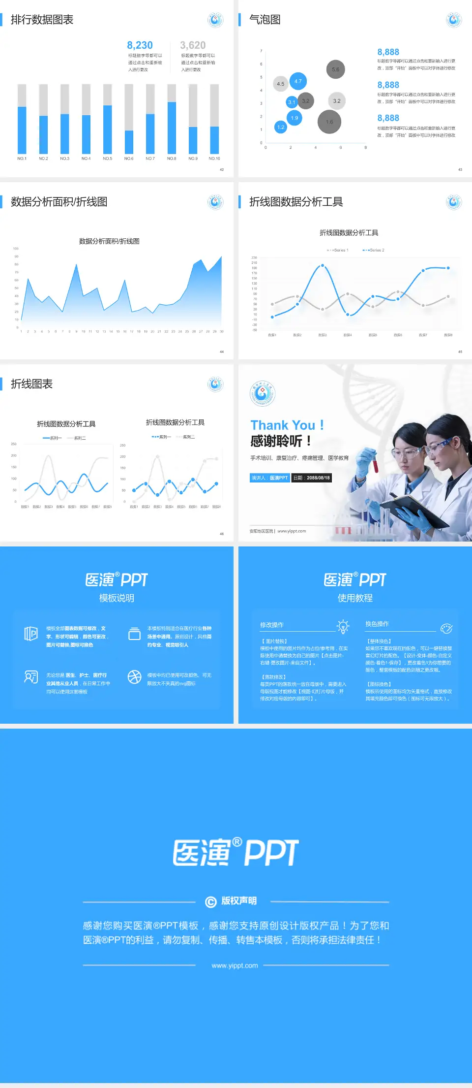 安阳地区医院科研成果展示PPT模板4:3格式幻灯片预览图6