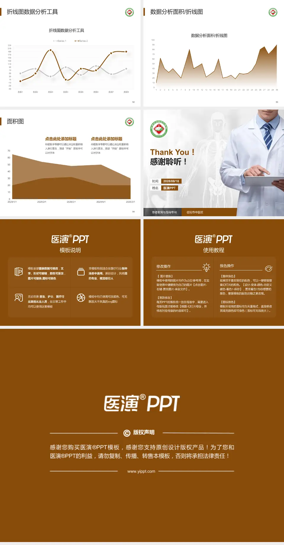 信阳市中医院患者教育与指导PPT模板4:3格式幻灯片预览图7