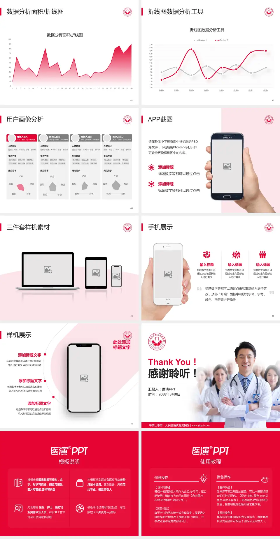 平顶山市第一人民医院优越路院区科室介绍与推广PPT模板4:3格式幻灯片预览图6