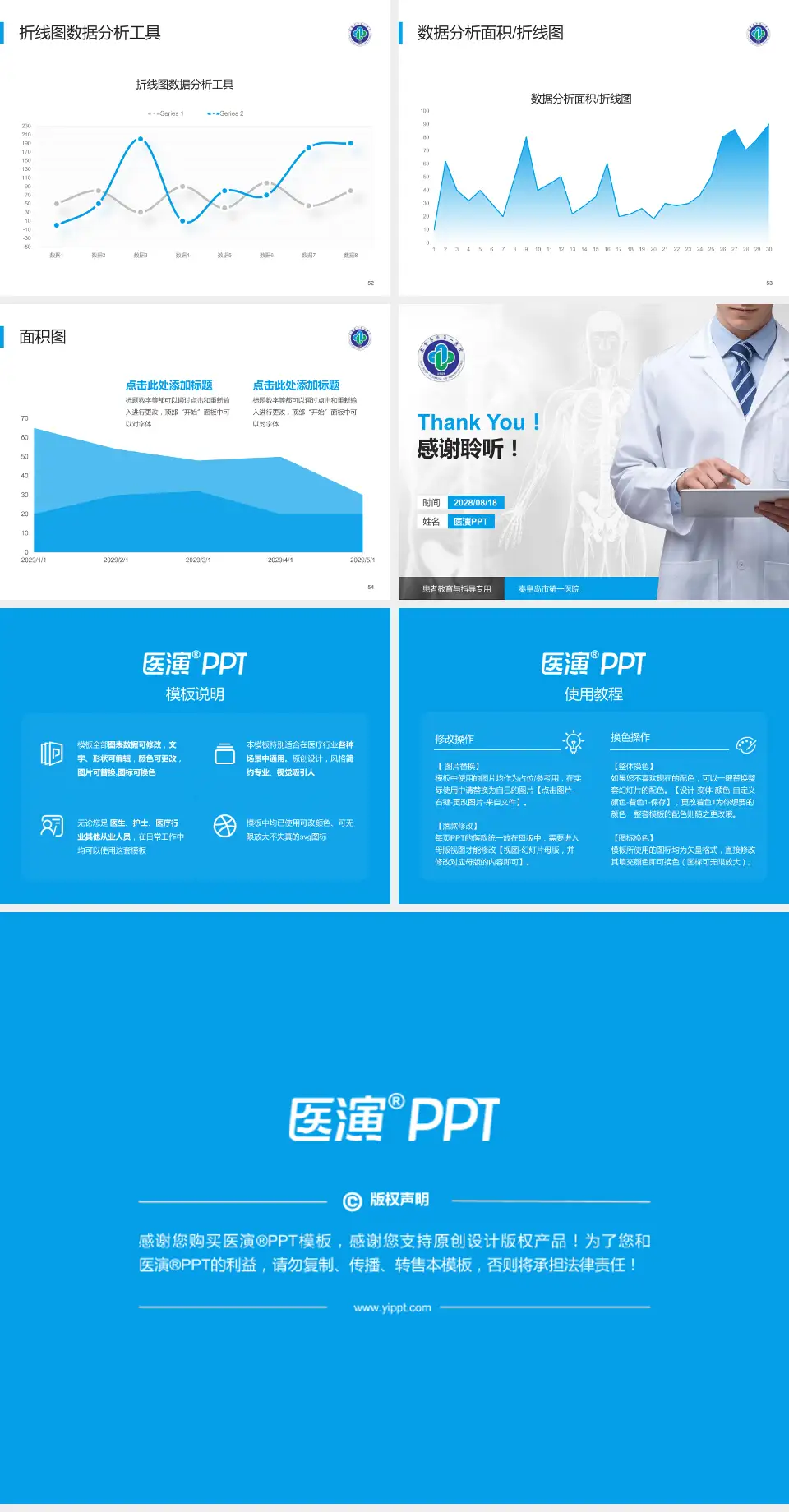 秦皇岛市第一医院患者教育与指导PPT模板4:3格式幻灯片预览图7
