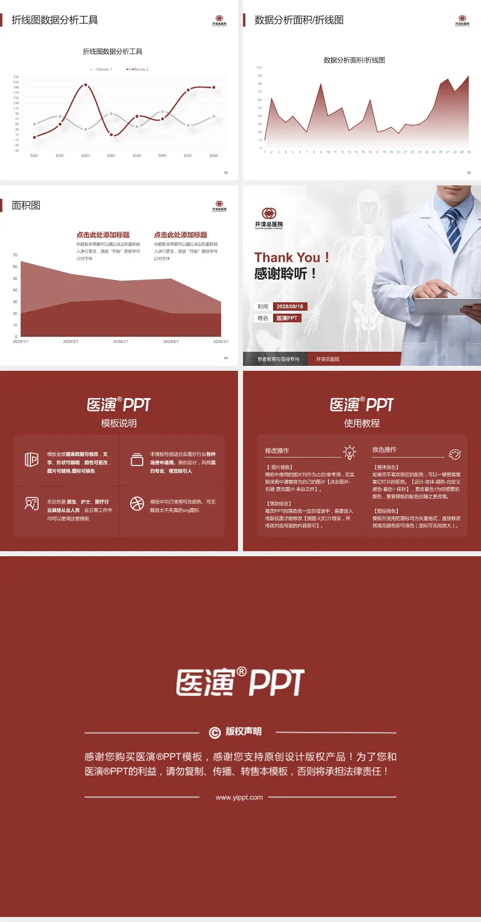 开滦总医院患者教育与指导PPT模板4:3格式幻灯片预览图7