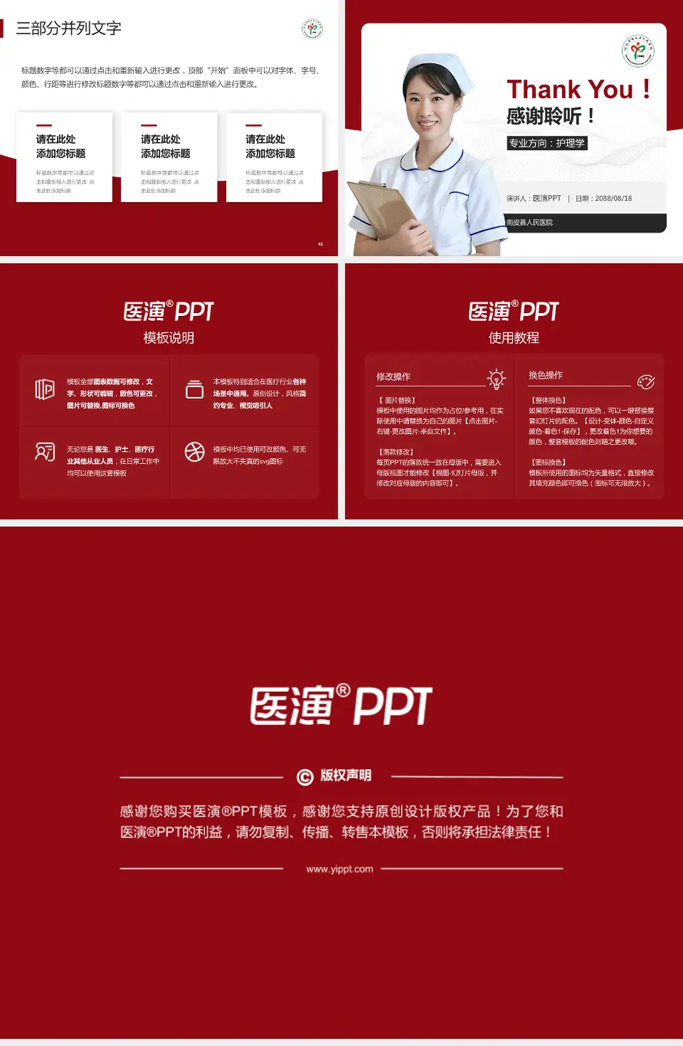 南皮县人民医院护理专业职业生涯规划PPT模板4:3格式幻灯片预览图6