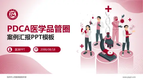 沧州市人民医院医院本部品管圈PDCA演示专用PPT模板
