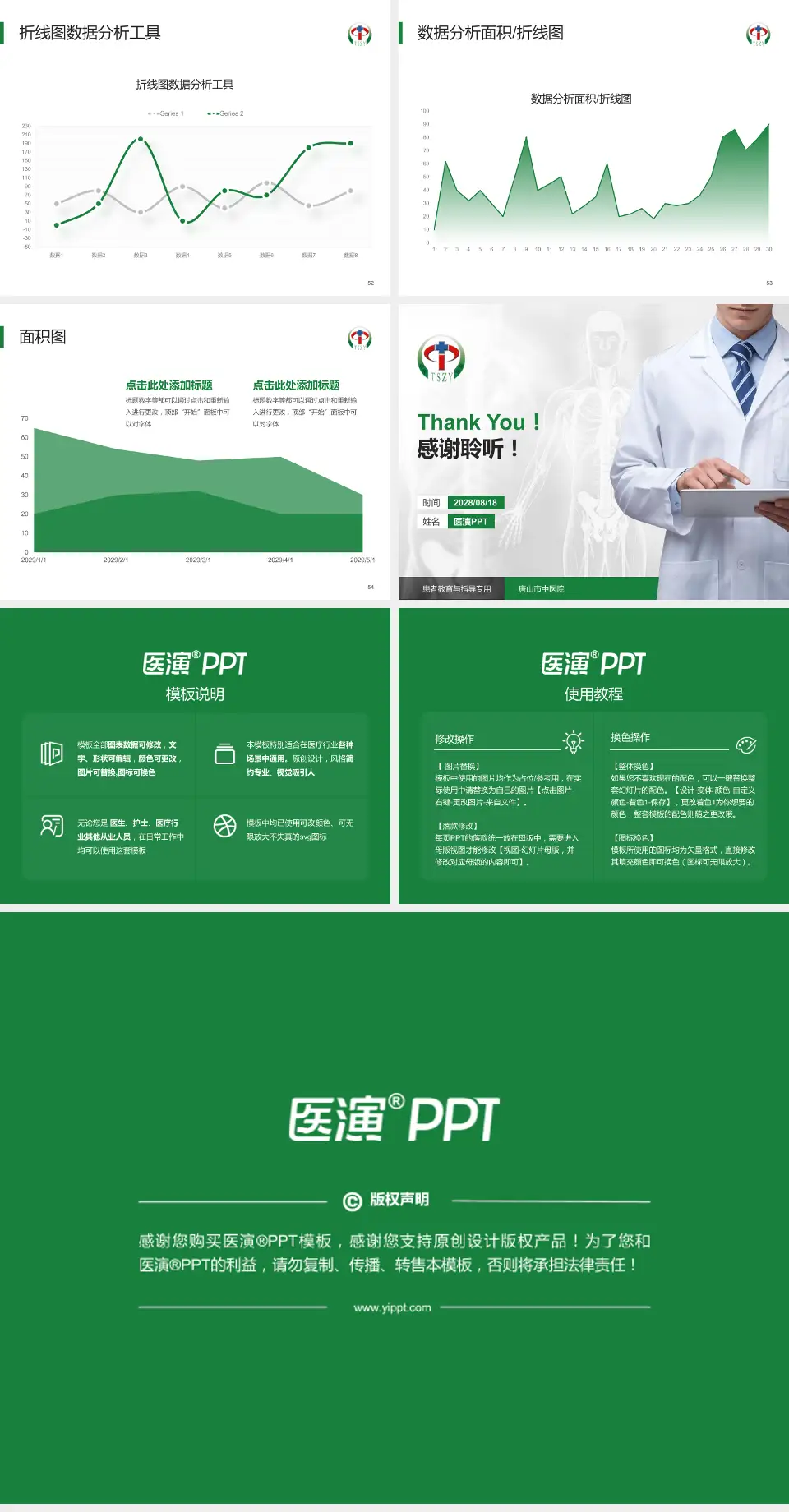 唐山市中医院患者教育与指导PPT模板4:3格式幻灯片预览图7
