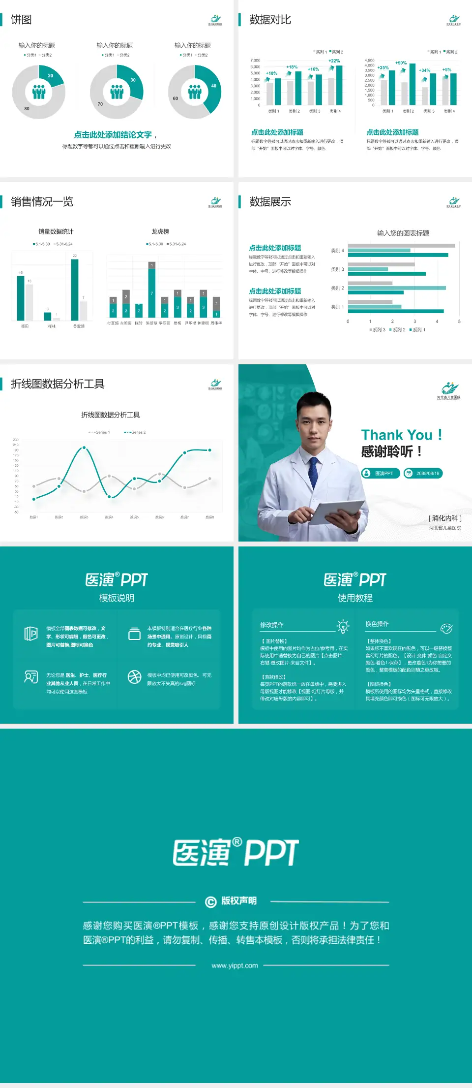 河北省儿童医院病例分享与讨论PPT模板4:3格式幻灯片预览图4
