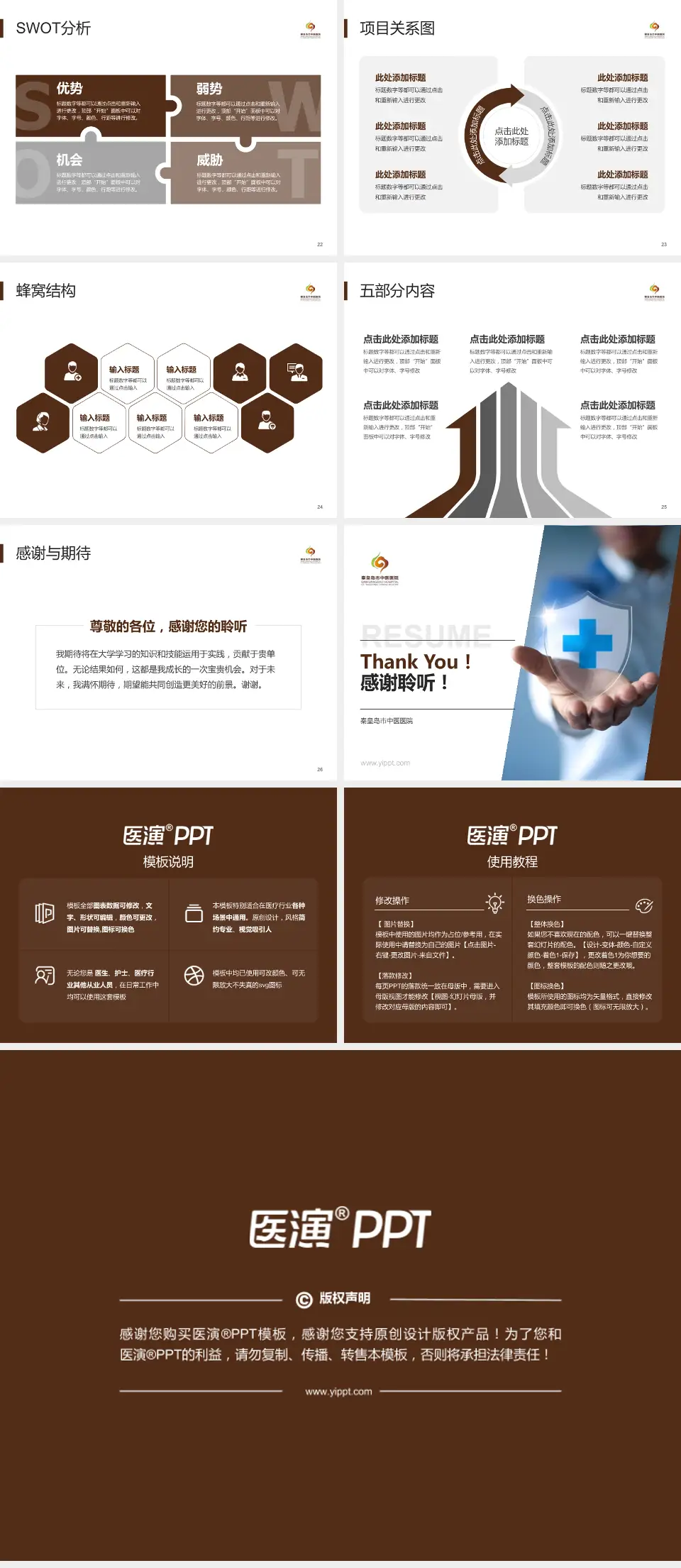 秦皇岛市中医医院个人求职应聘简历PPT模板4:3格式幻灯片预览图4