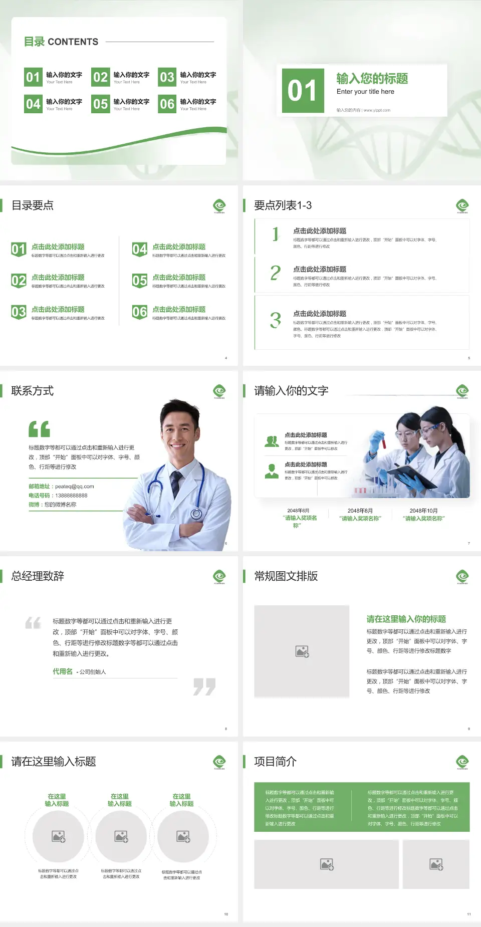 河北省眼科医院项目申请与汇报PPT模板4:3格式幻灯片预览图2