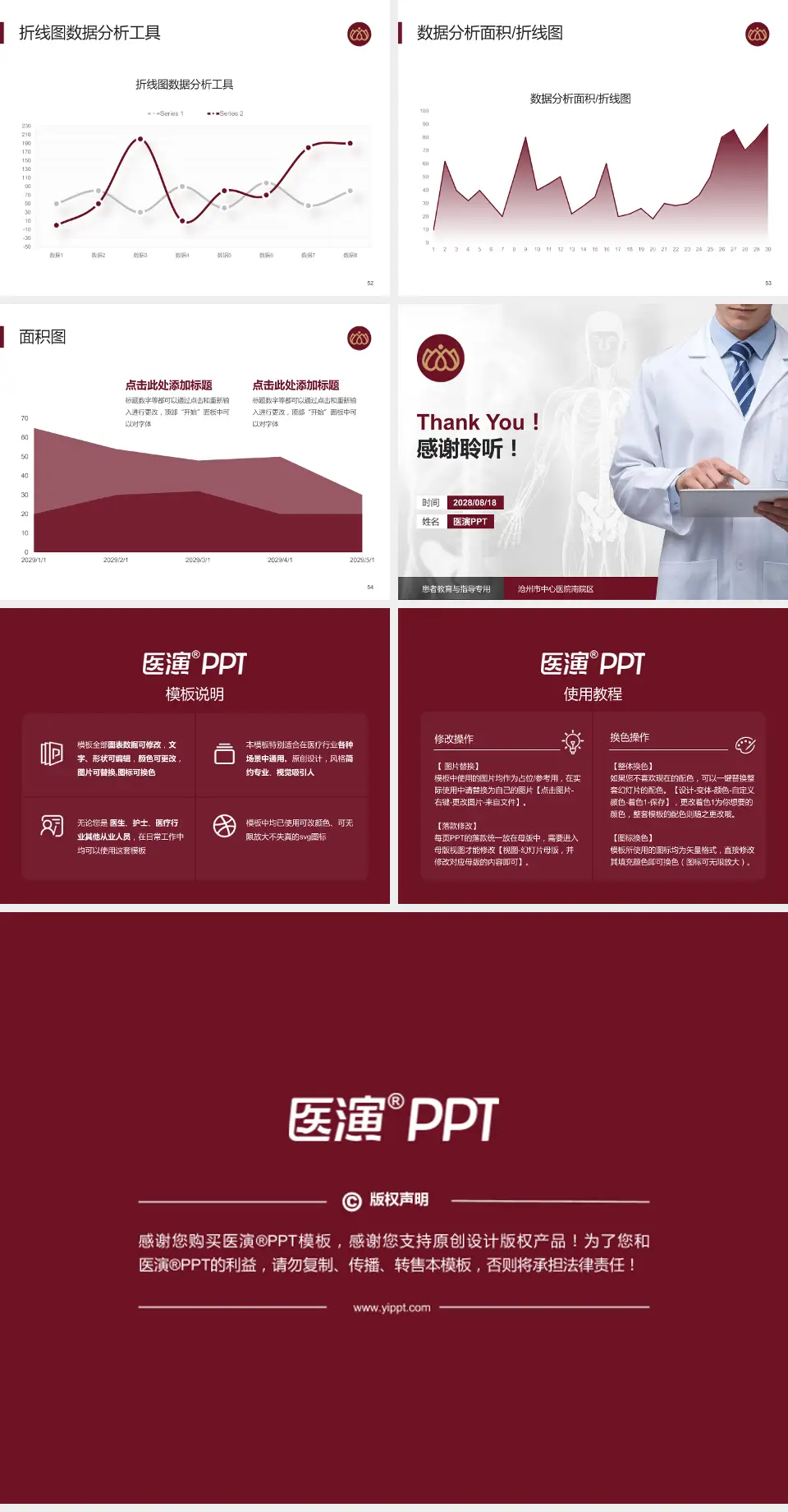 沧州市中心医院南院区患者教育与指导PPT模板4:3格式幻灯片预览图7
