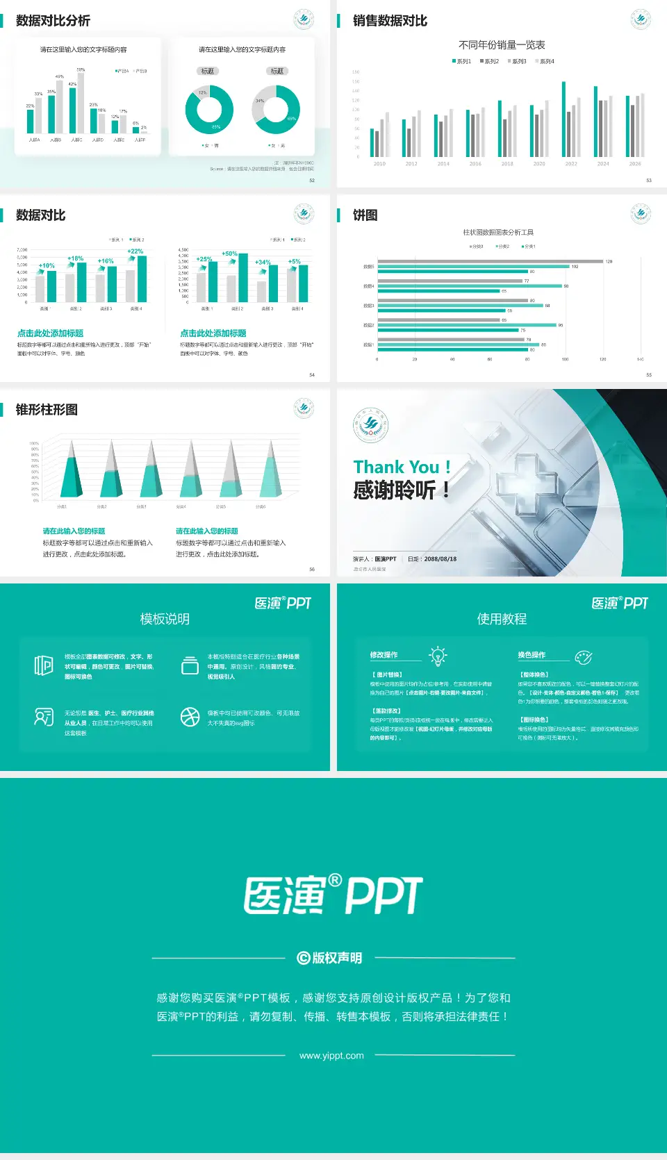 廊坊市人民医院医疗行业比赛专用PPT模板16:9格式幻灯片预览图7