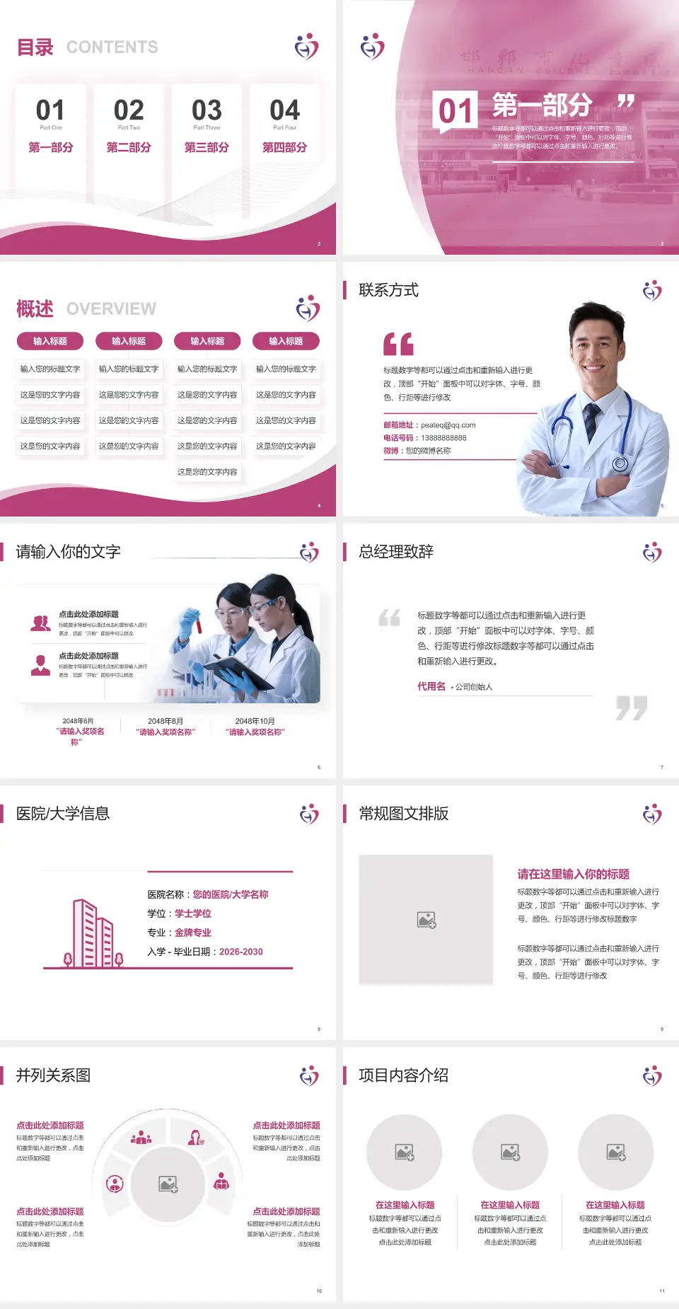 邯郸市妇幼保健院会议与研讨会PPT模板4:3格式幻灯片预览图2